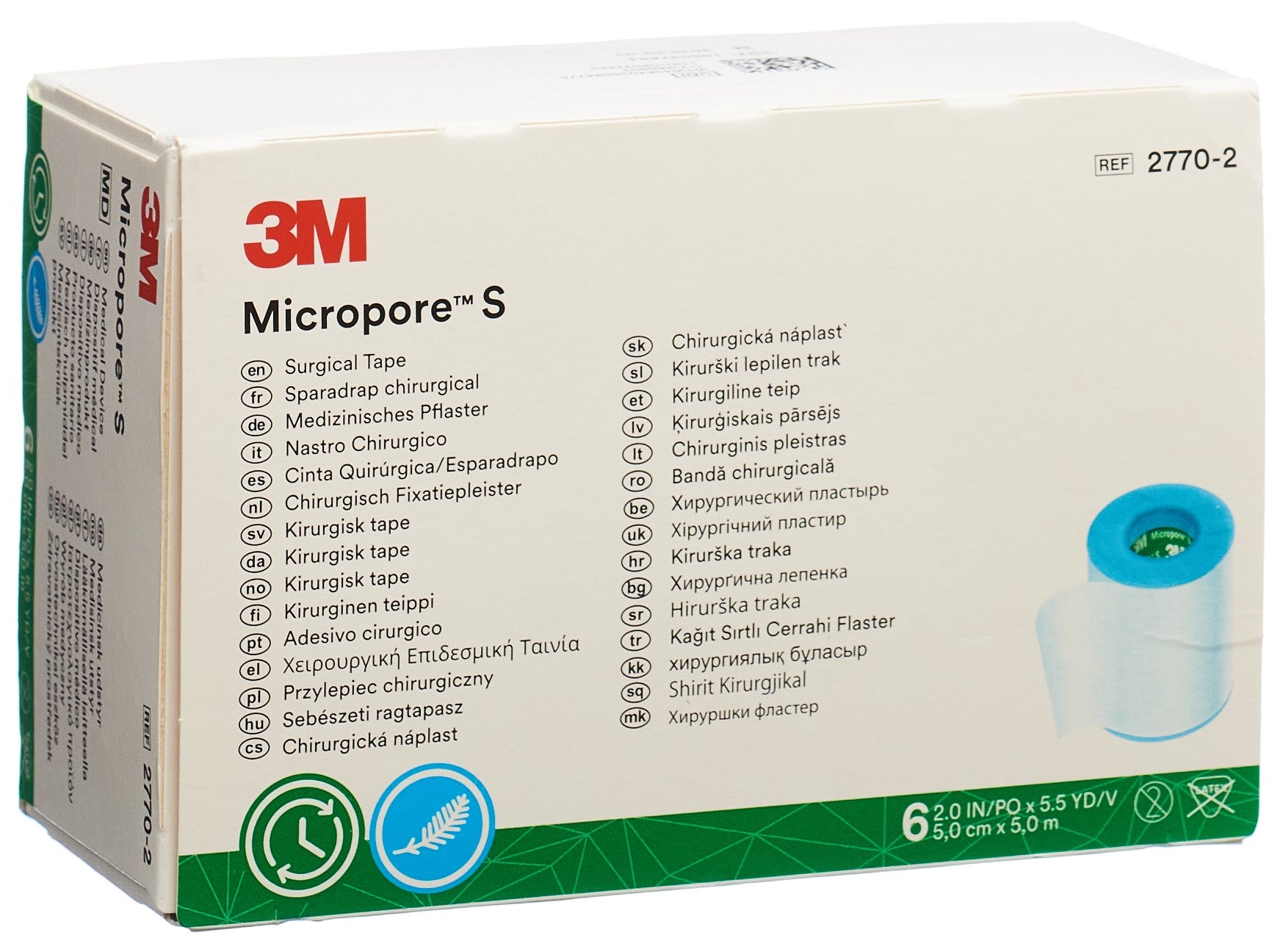 3M MICROPORE S sparadrap silico 5cmx5m (n) 6 pce