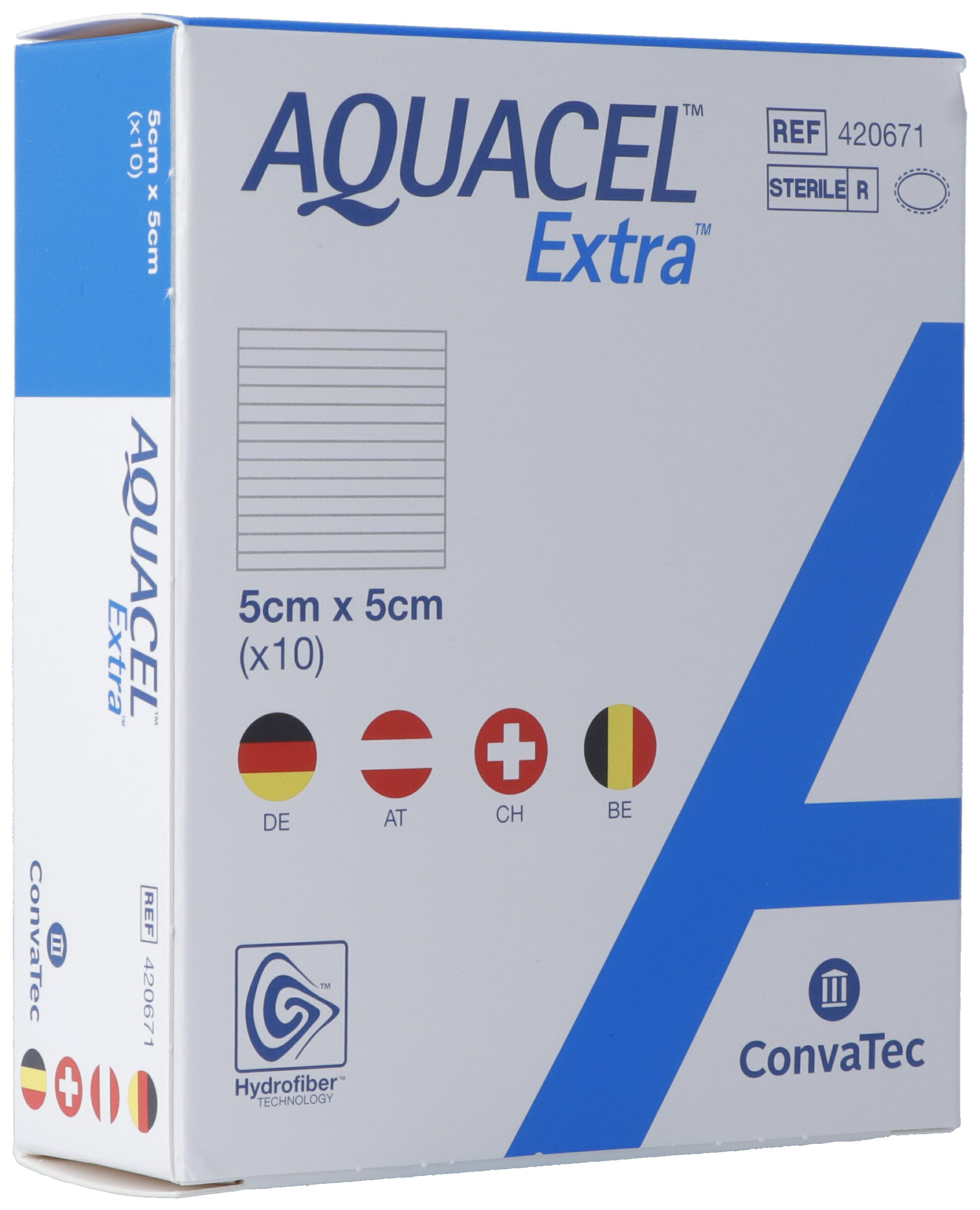 AQUACEL EXTRA Pansement Hydrofiber Soin Plaie | 5 x 5 cm 10 Pièces