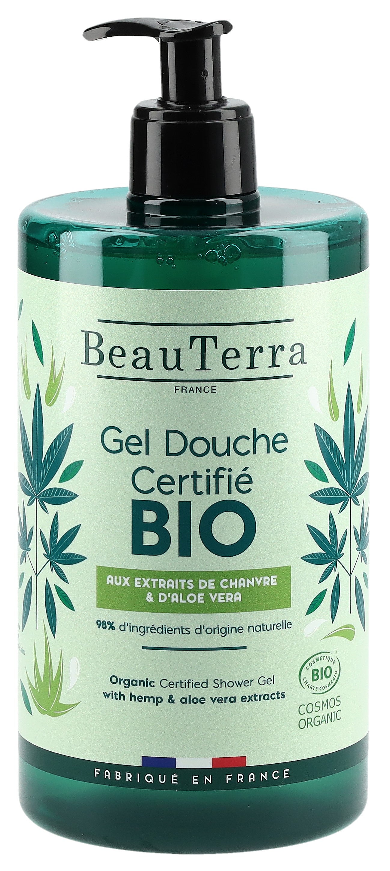 BEAUTERRA Gel Douche Chanvre & Aloe Vera Bio 750 ml Douceur & Hydratation