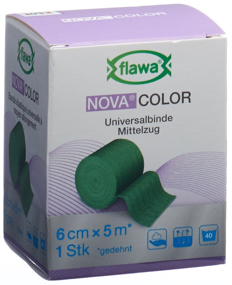 FLAWA NOVA COLOR Bande Idéale 6 cm x 5 m Verte | Pansement Compressif