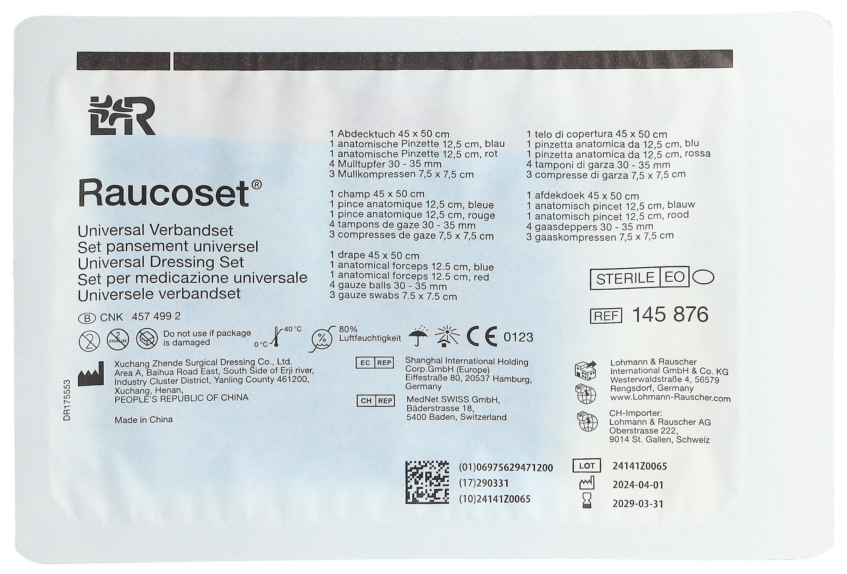 RAUCOSET Set Changement Pansement Universel Adulte | Stérile