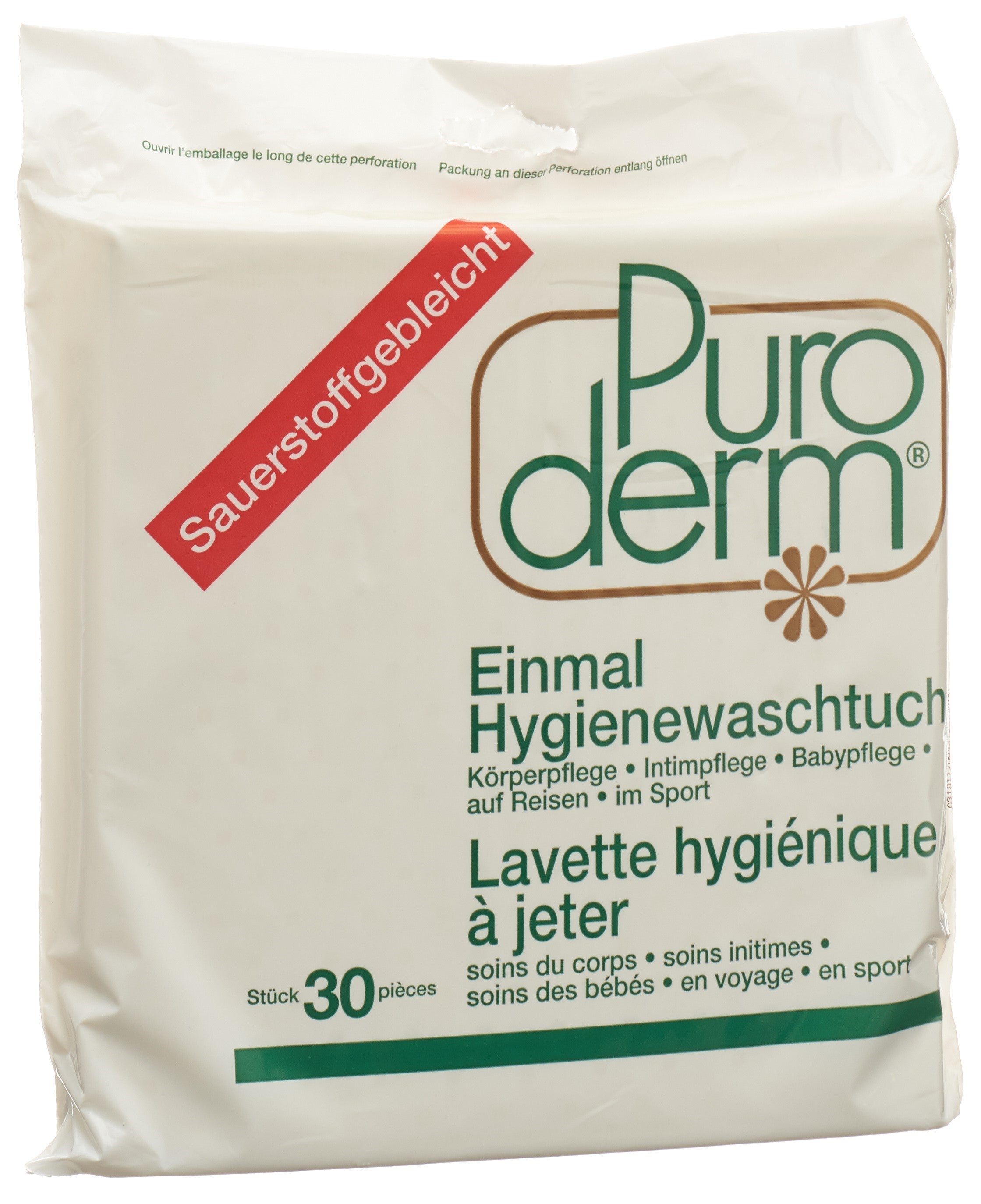 PURODERM lavettes hygiéniques jeter 30 pce