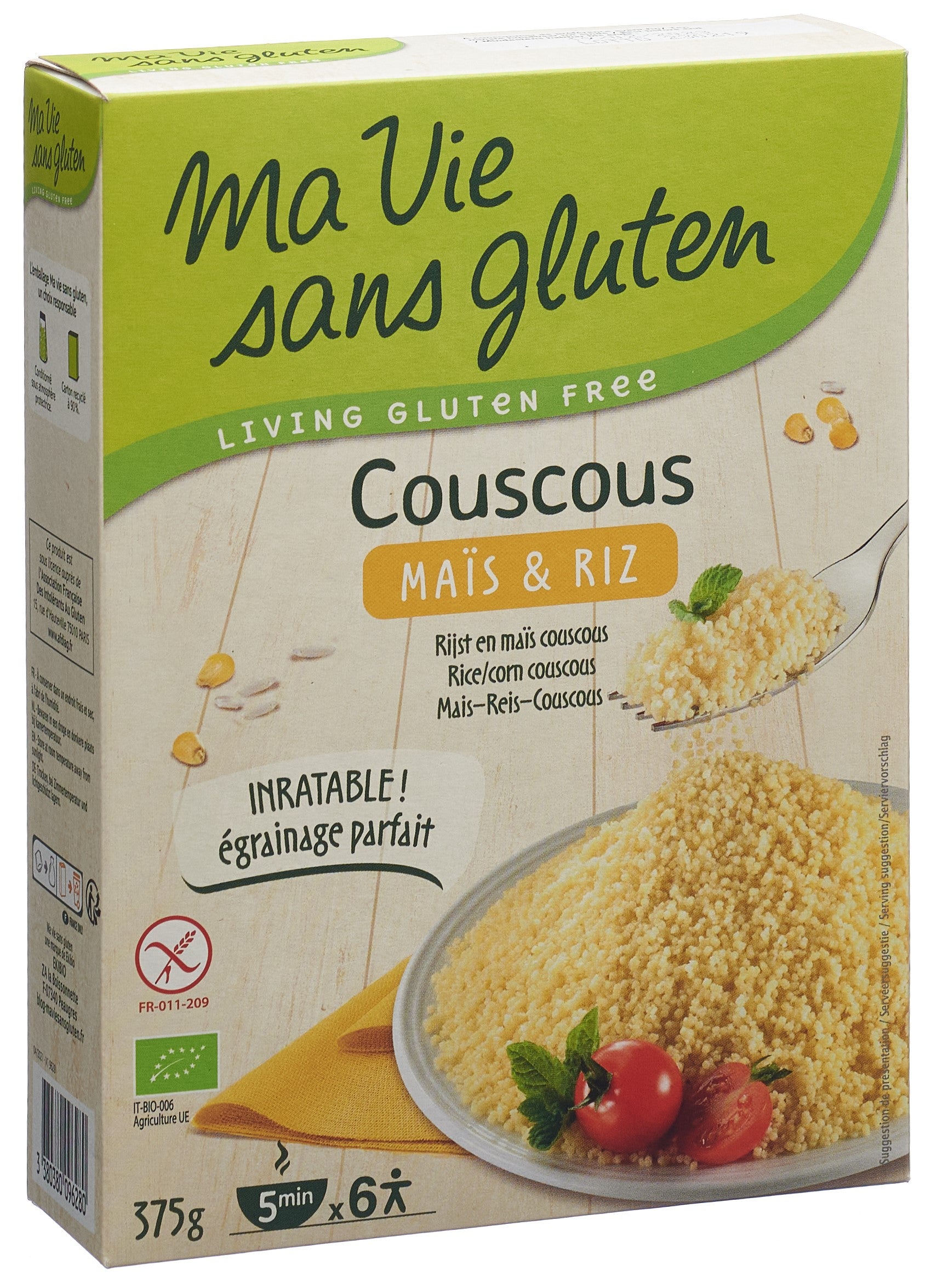 MA VIE S GLUT Couscous Maïs Riz Sans Gluten 350 g