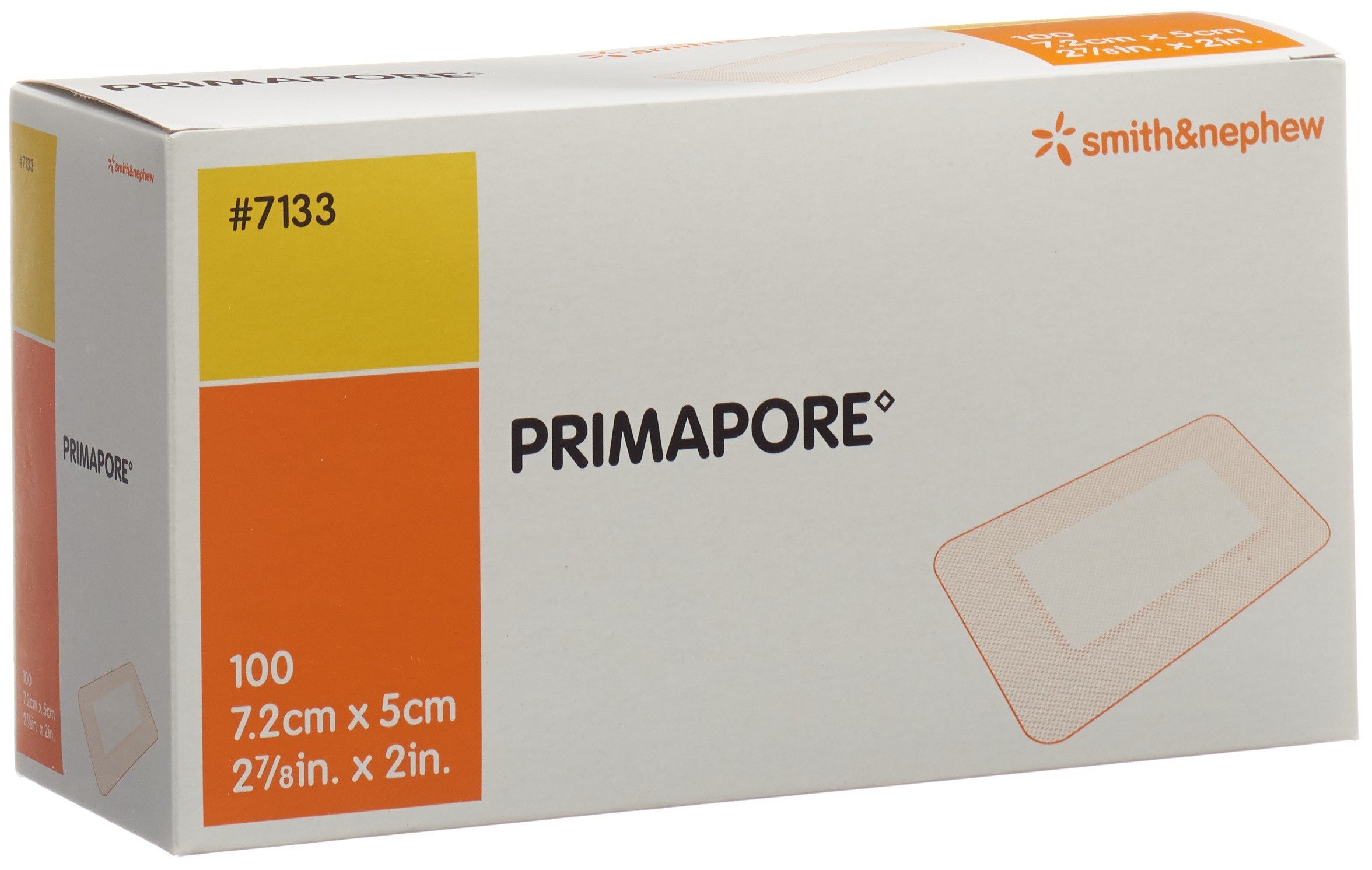 PRIMAPORE Pansement Adhésif Stérile 7.2 x 5 cm | Lot de 100
