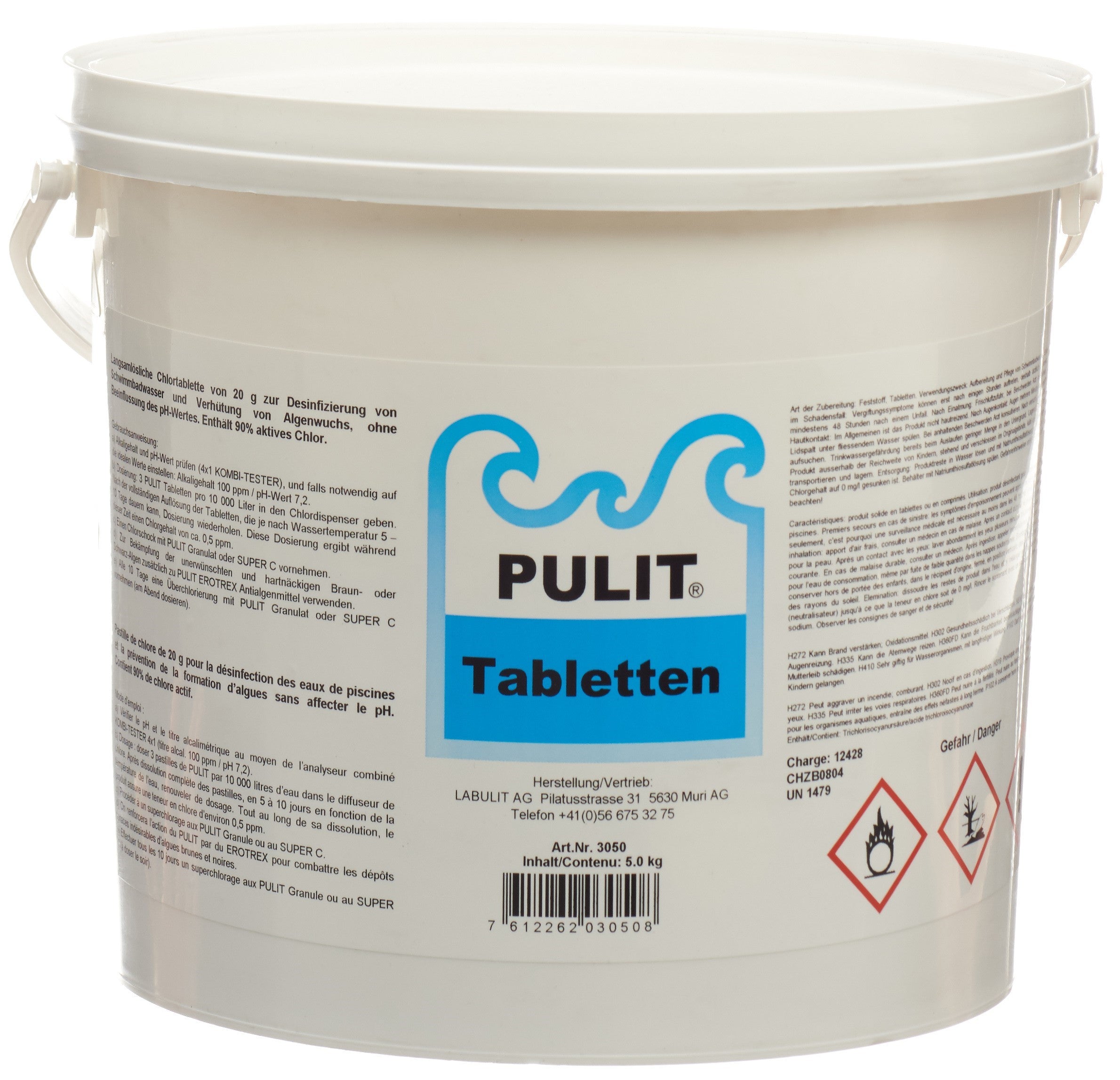 PULIT Comprimés Chlore Piscine Désinfectant | 5 kg