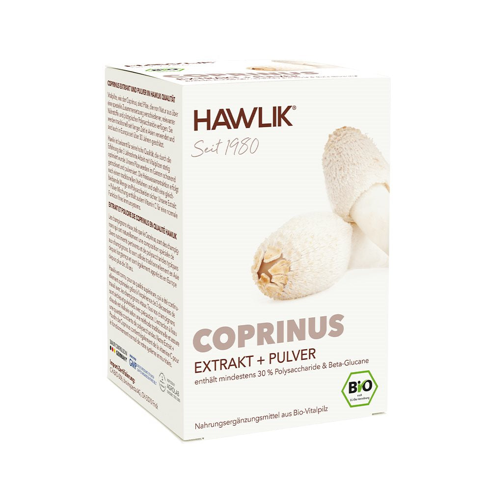 HAWLIK Coprinus Extrait & Poudre 120 Capsules | Soutien Immunitaire Naturel