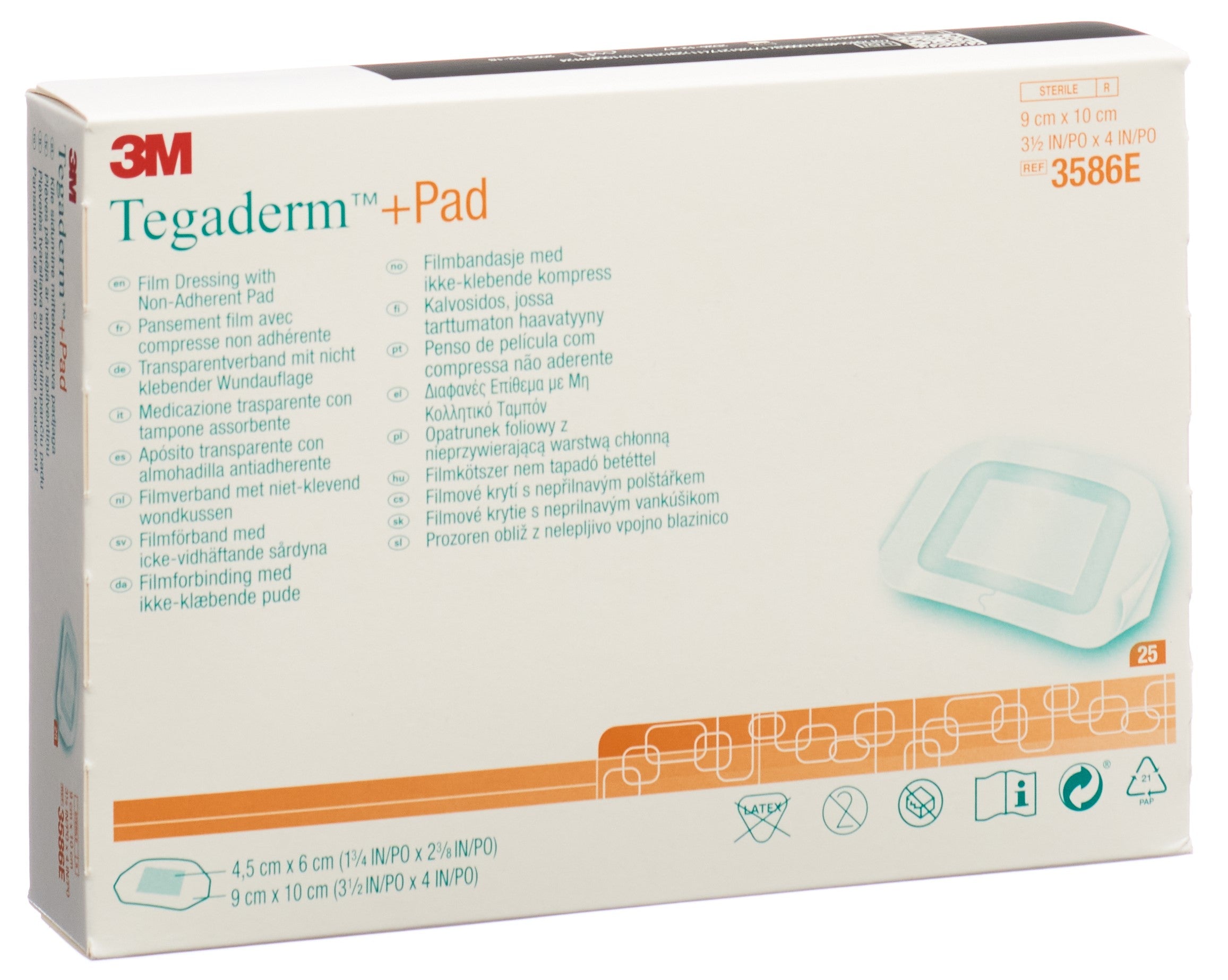 3M TEGADERM+PAD 9x10cm compres 4.5x6cm (n) 25 pce