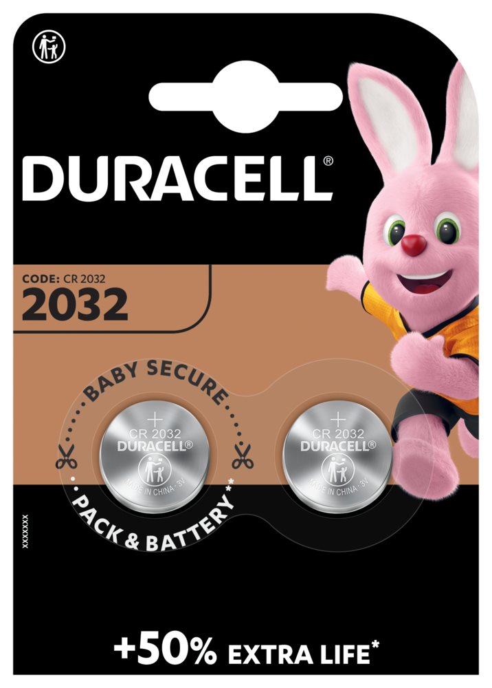 DURACELL pile CR2032 3V lithium B2 XL 2 pce