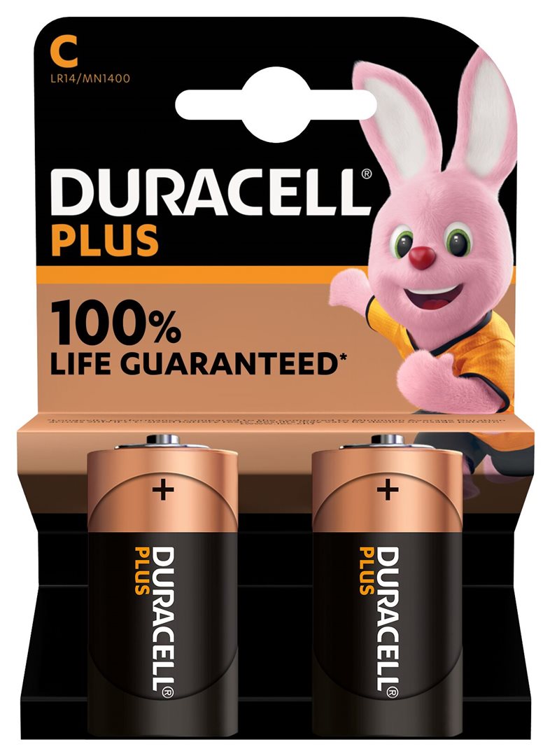 DURACELL Pile Plus C LR14 2 Piles Haute Performance | Longue Durée