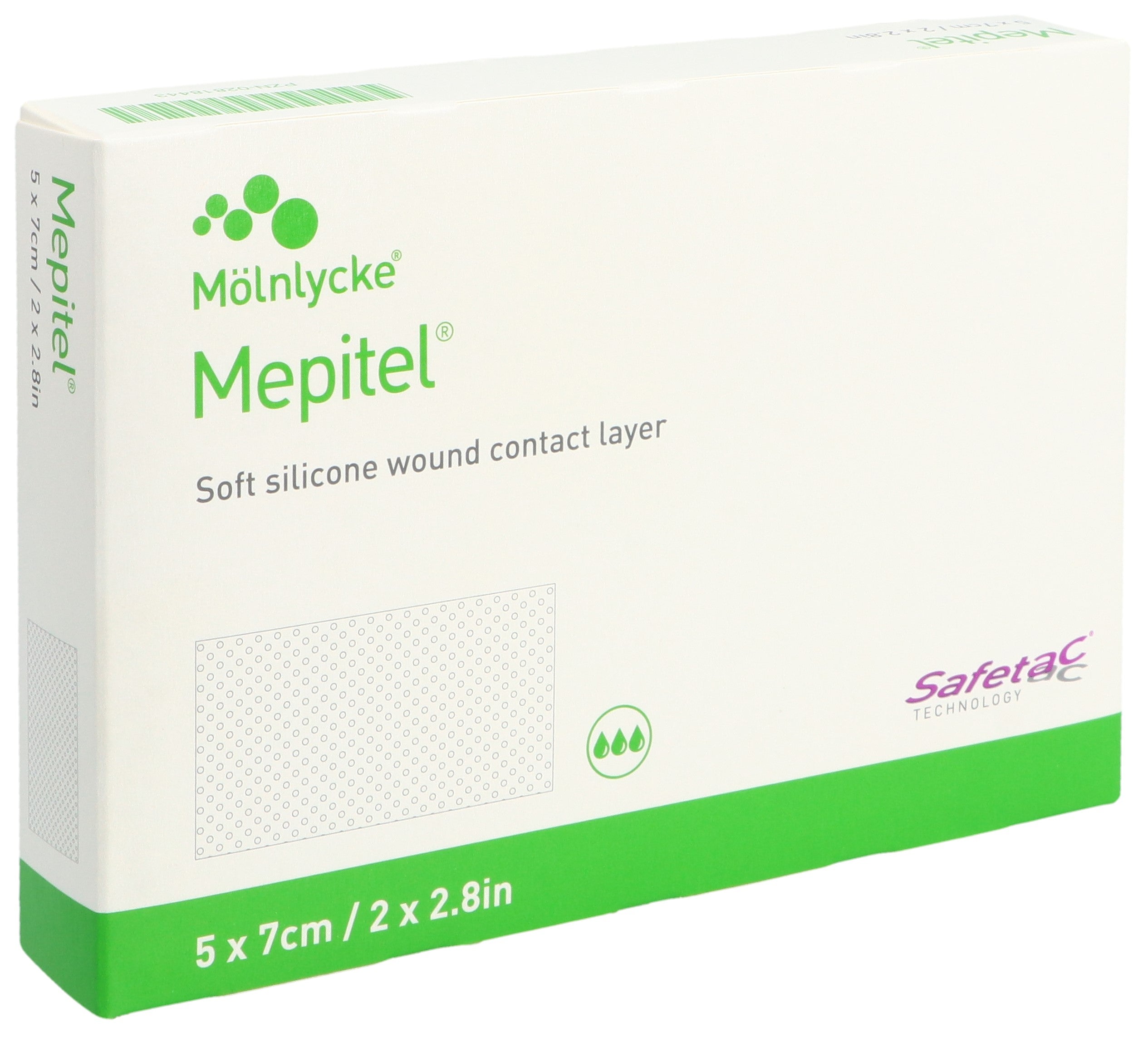 Mölnlycke Mepitel Pansement Silicone Soin Plaie 5x7cm Boîte 5 Pièces