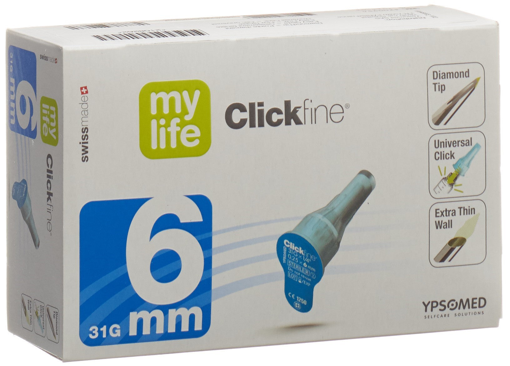 MYLIFE CLICKFINE Aiguilles Seringue 6mm 31G Confortables | Boîte 100