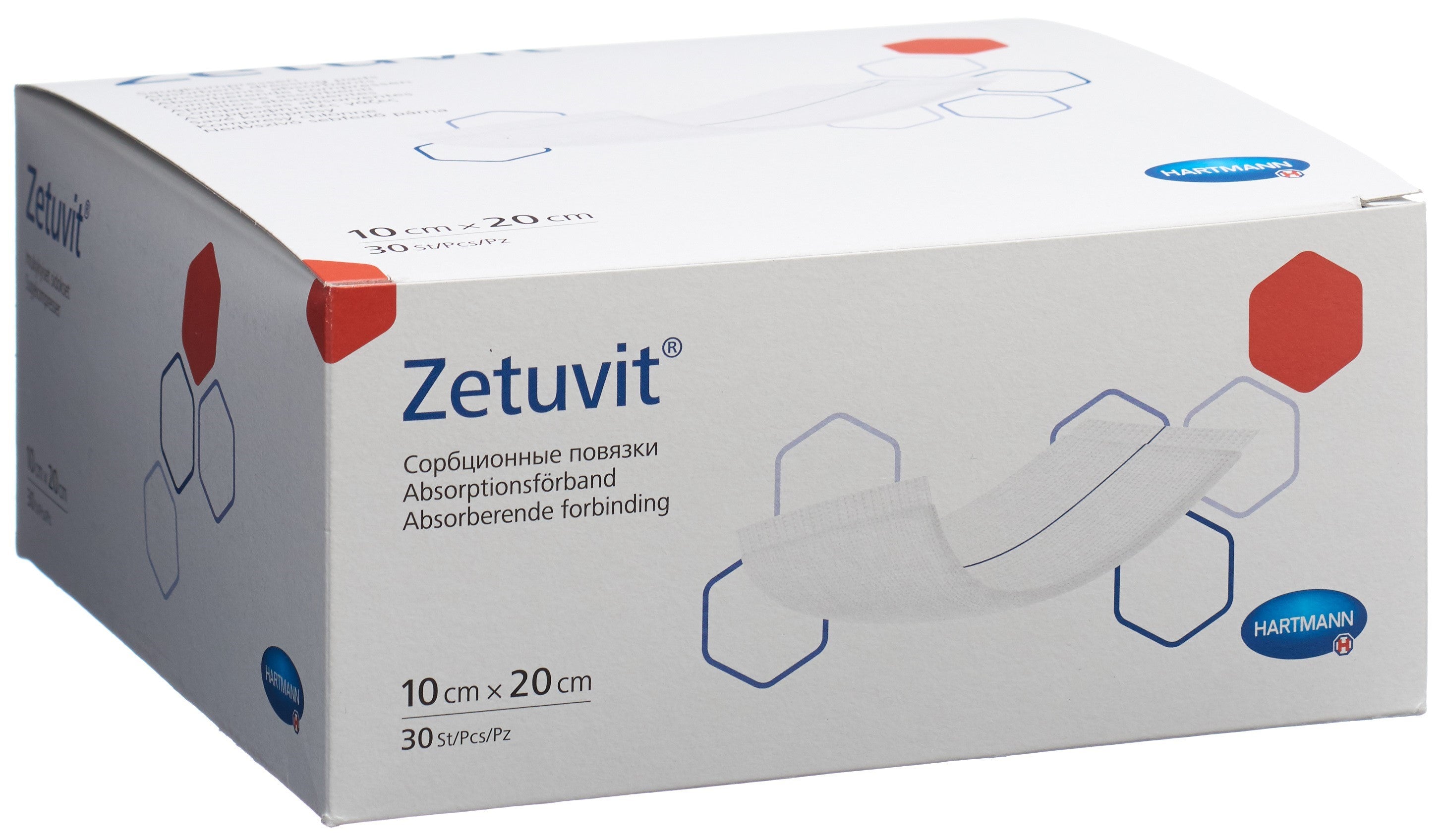 ZETUVIT compresse absorbante 10x20cm 30 pce
