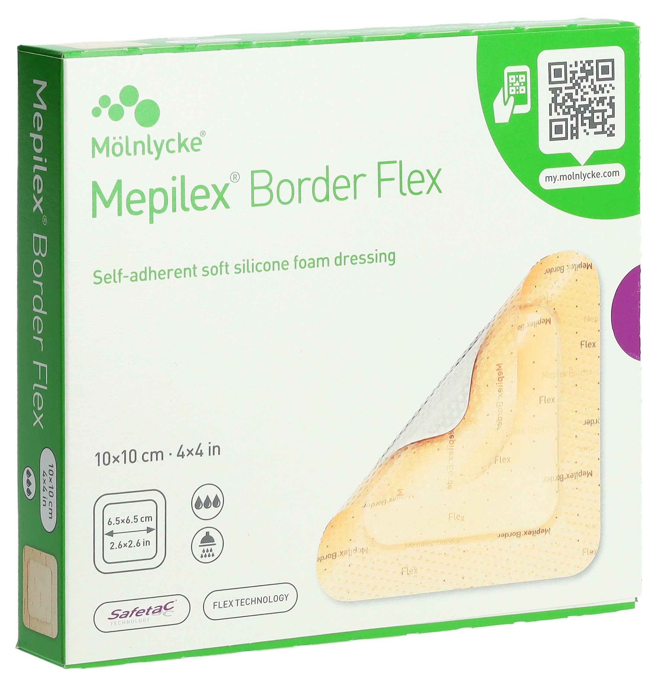 Mölnlycke MEPILEX Border Flex Pansement Adhésif | 10 x 10 cm 5 pièces
