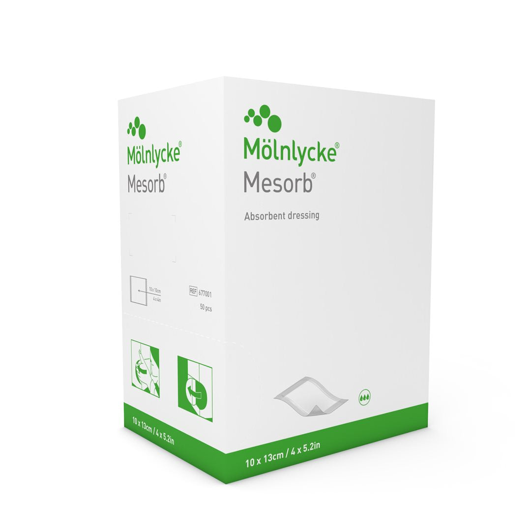 MESORB Pansement Absorbant Stérile 10x13cm | 50 Pièces