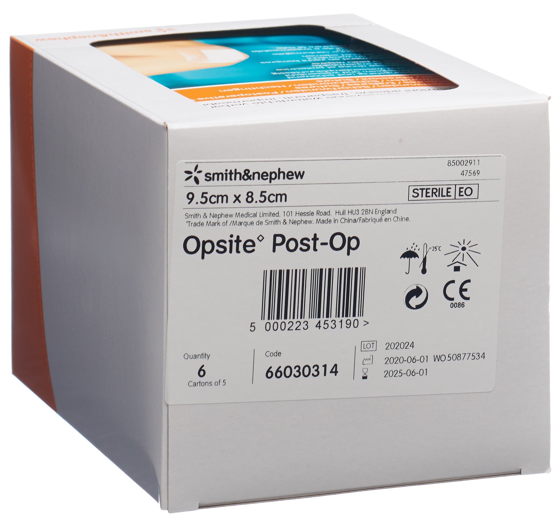 OPSITE POST OP Pansement Film 9.5x8.5cm Stérile 6 x 5 Pièces