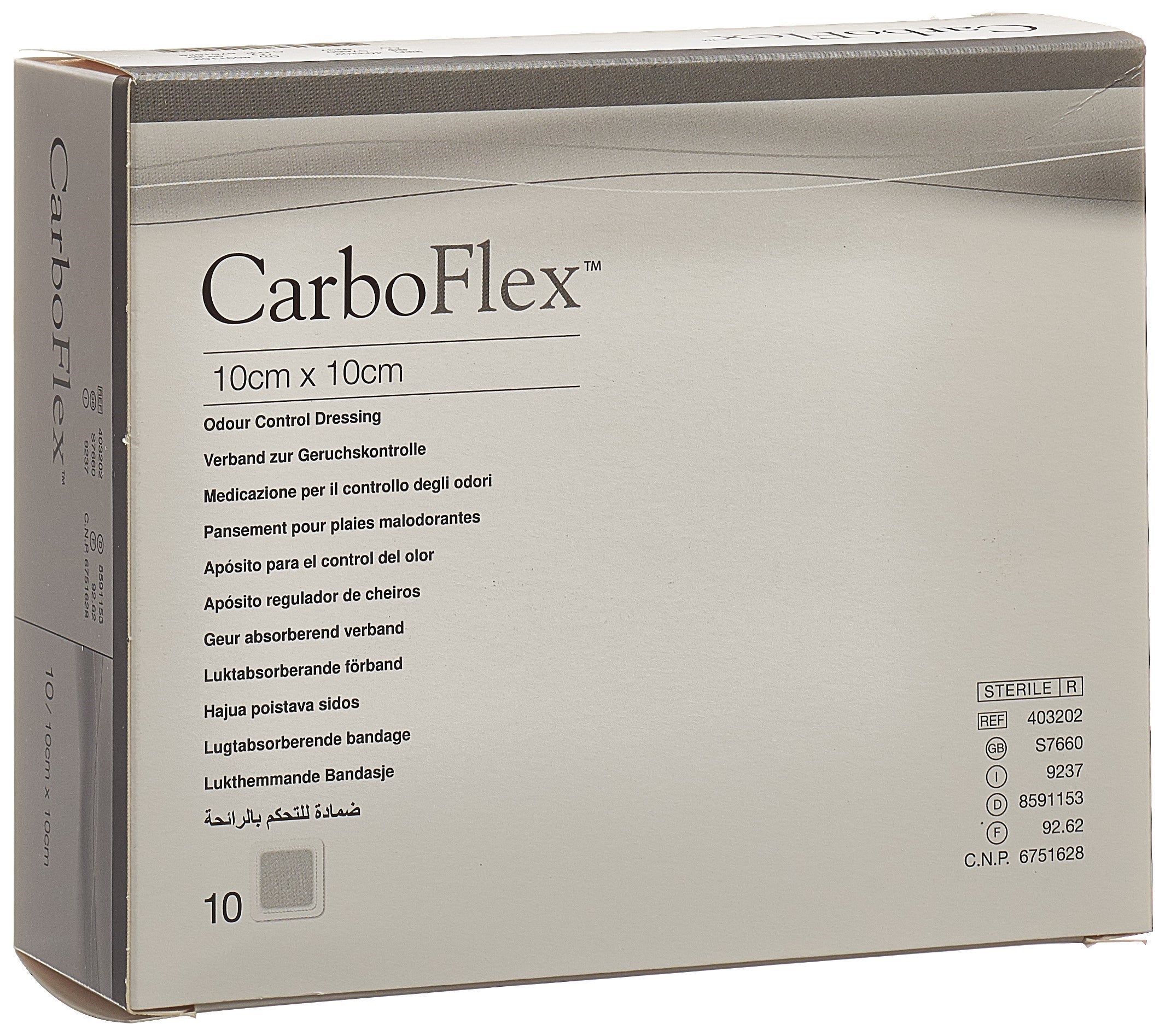 CARBOFLEX Pansement Charbon Actif Stérile | Soin des Plaies 10x10cm 10 Pièces