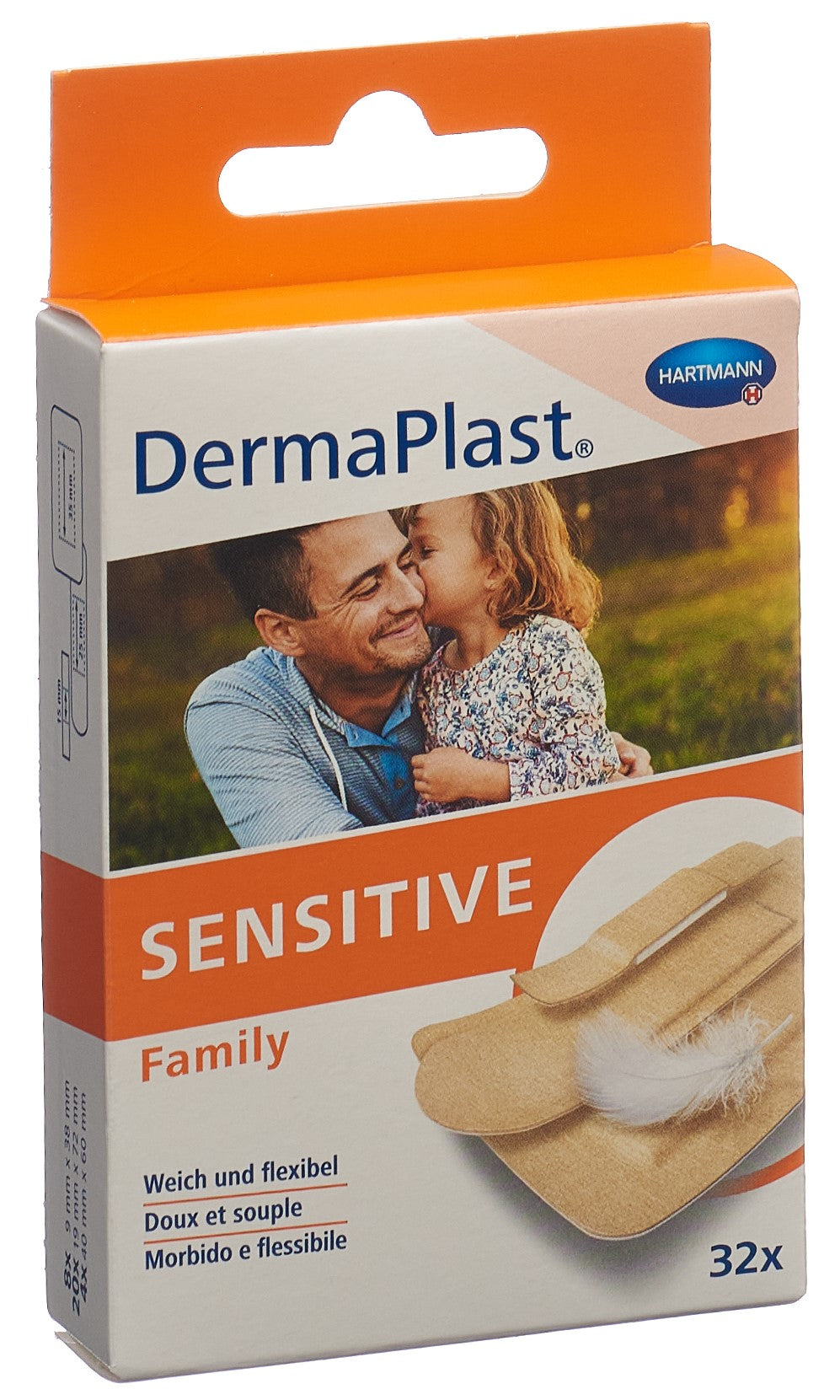 DERMAPLAST Sensitive Family Pansements Hypoallergéniques 32 Pièces