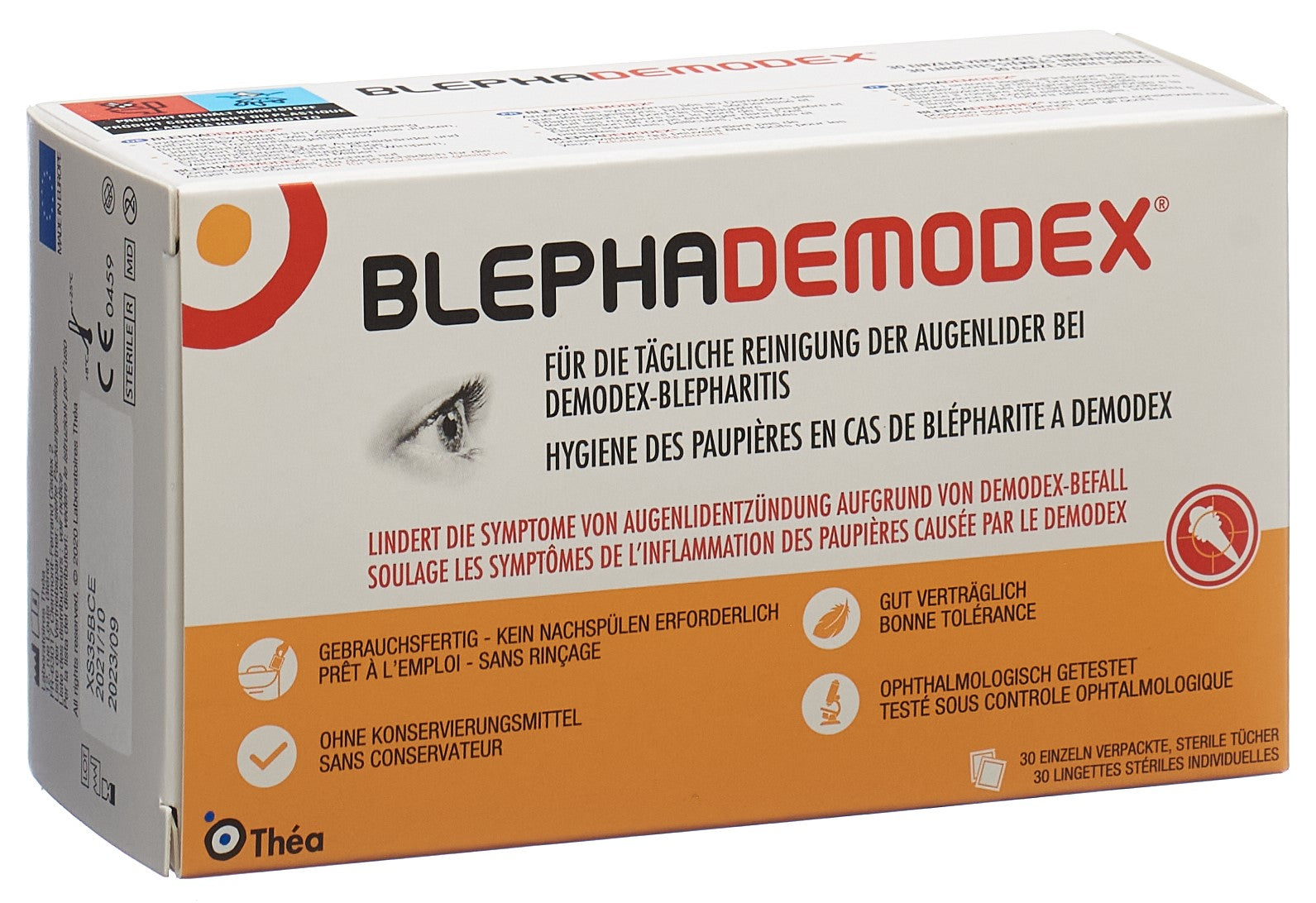 BLEPHADEMODEX Lingettes Stériles pour Yeux | 30 Lingettes Individuelles