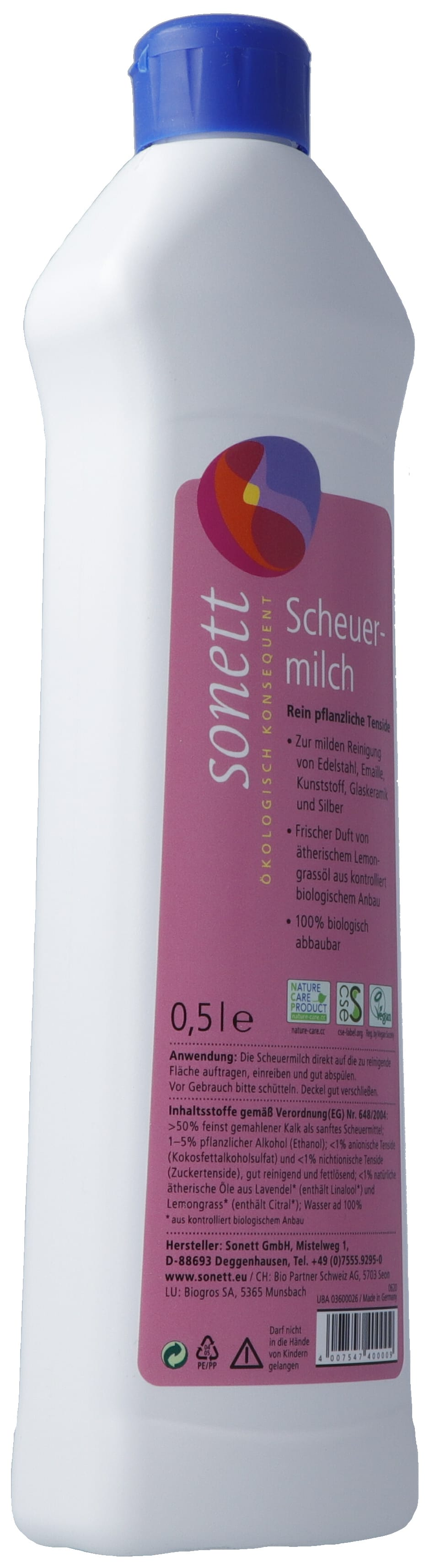 SONETT Crème à récurer Écologique Nettoyage Puissant | 500 ml