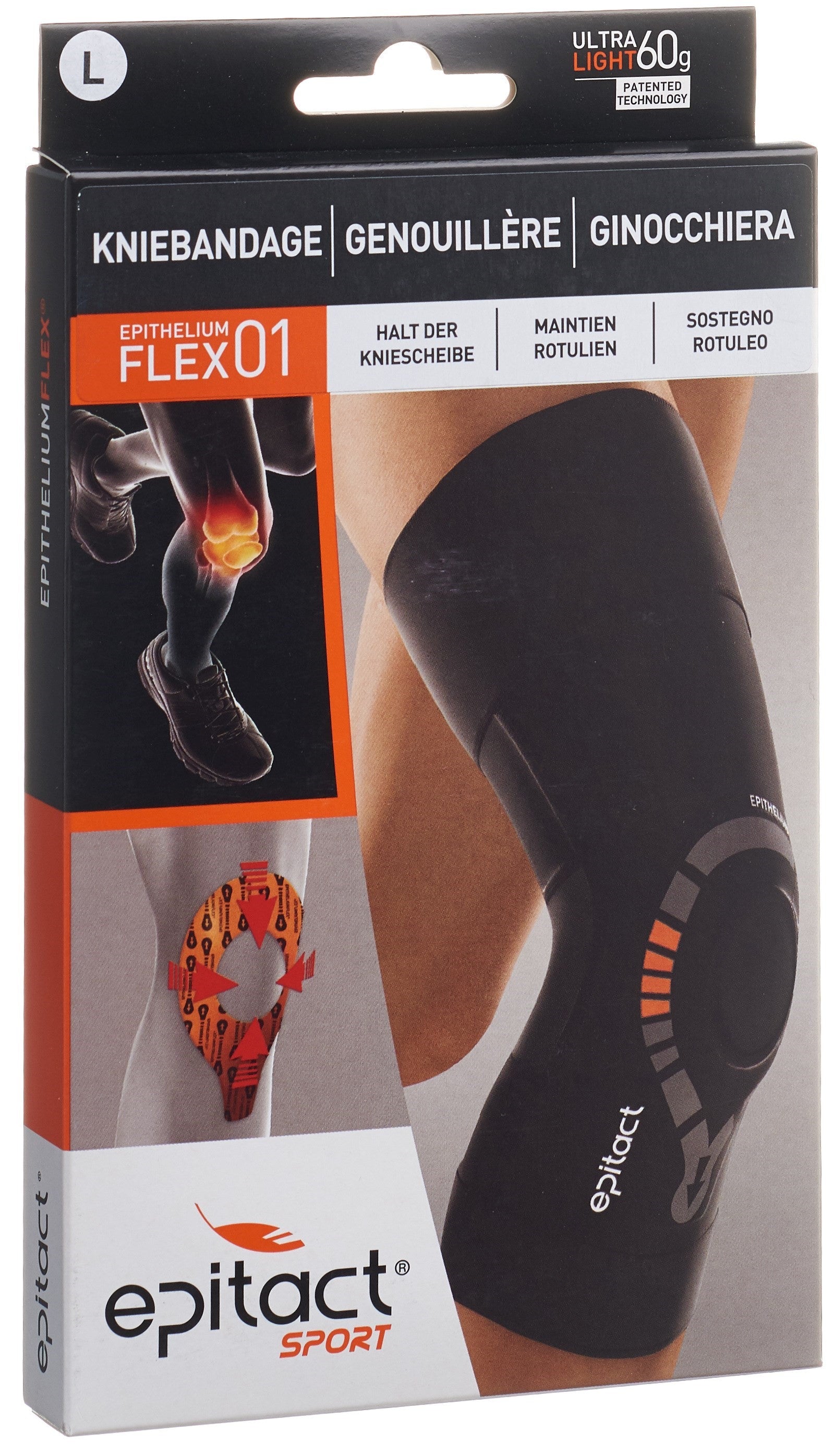 EPITACT Physiostrap Genouillère Sport Soutien | Taille S 35-38 cm