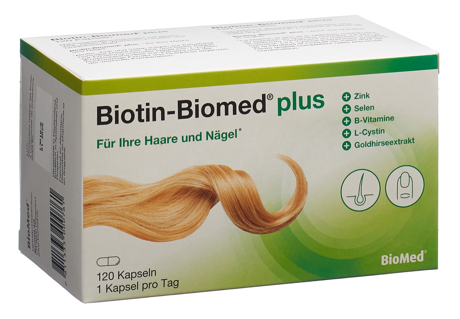 BIOTINE Biomed Plus Cheveux & Ongles 120 Gélules Fortes
