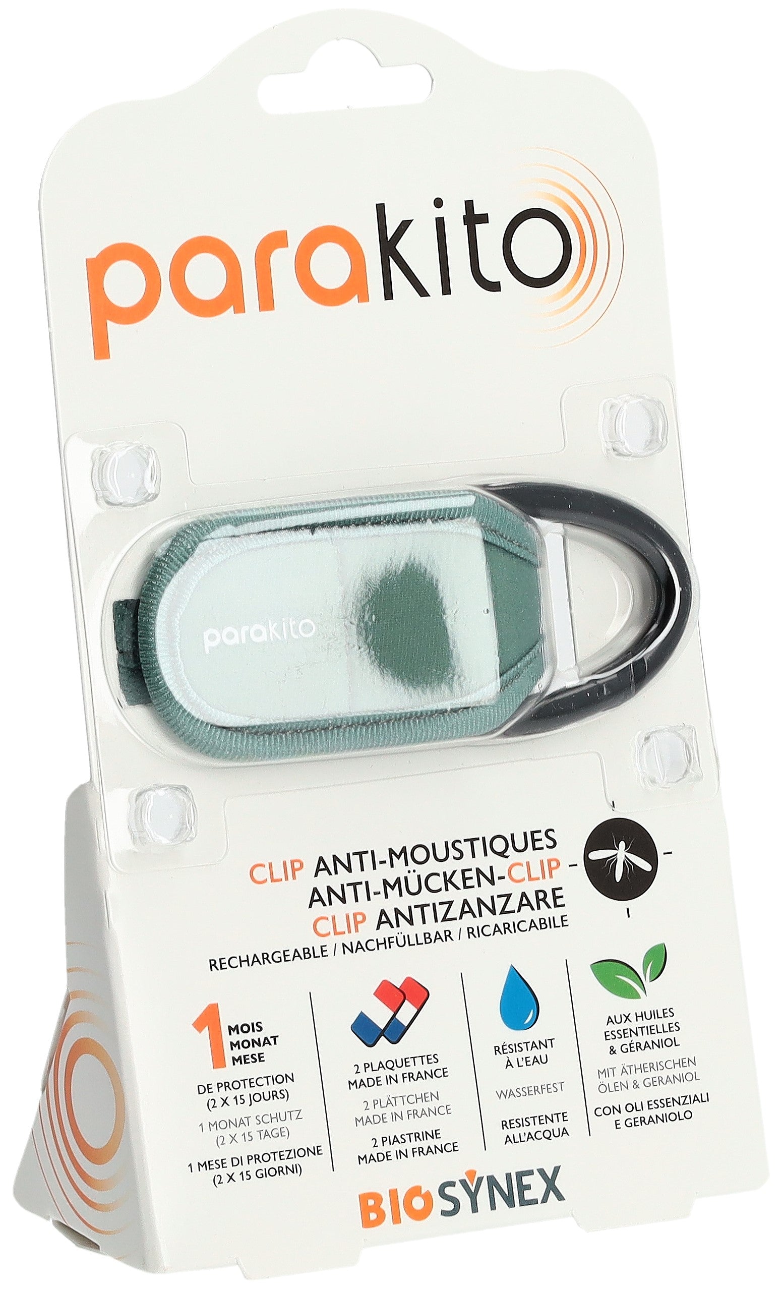 PARAKITO Clips Poussette Sac Dos Kaki Anti-Moustiques | Lot 2