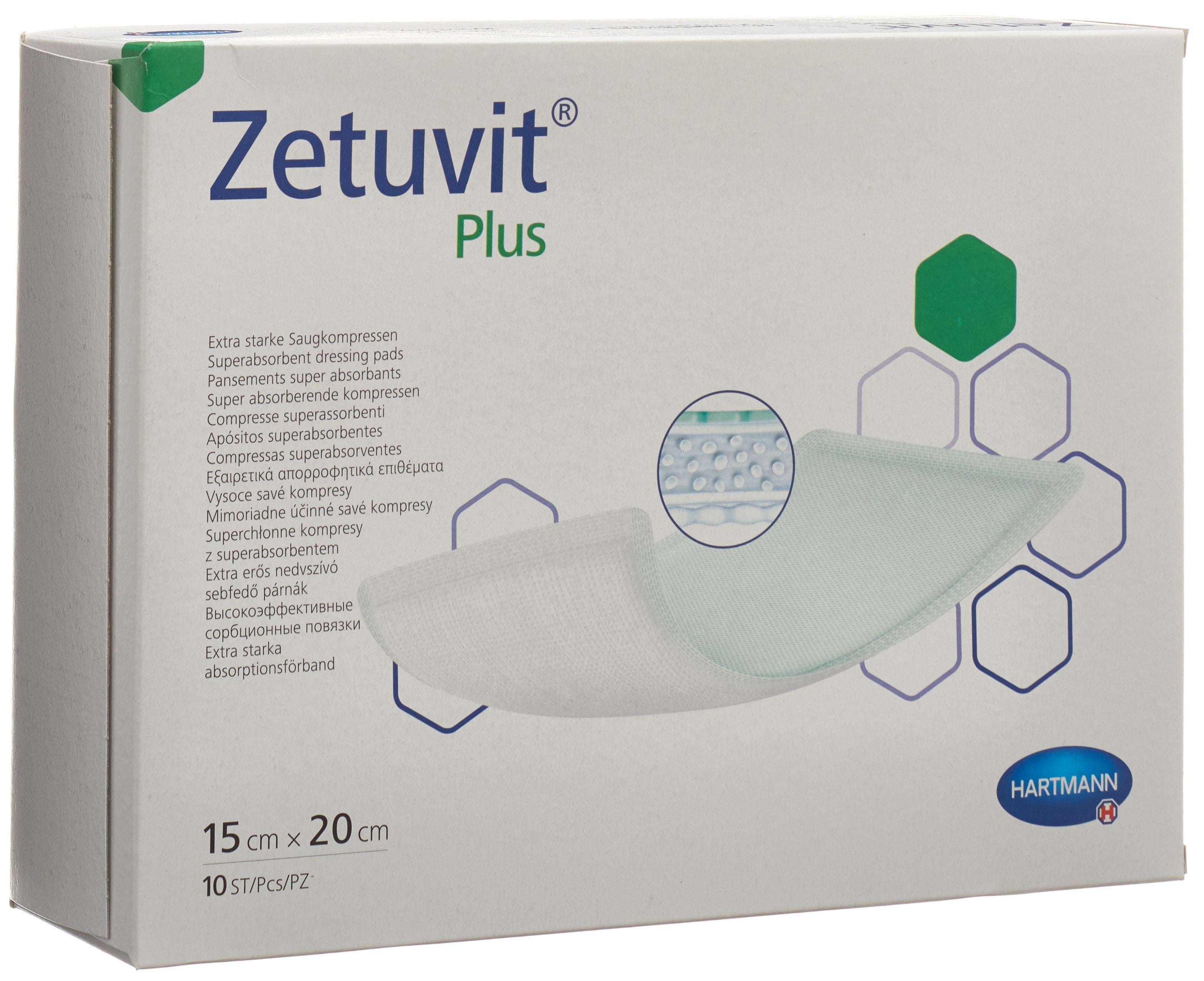 ZETUVIT Plus compresse absorbante 15x20cm 10 pce