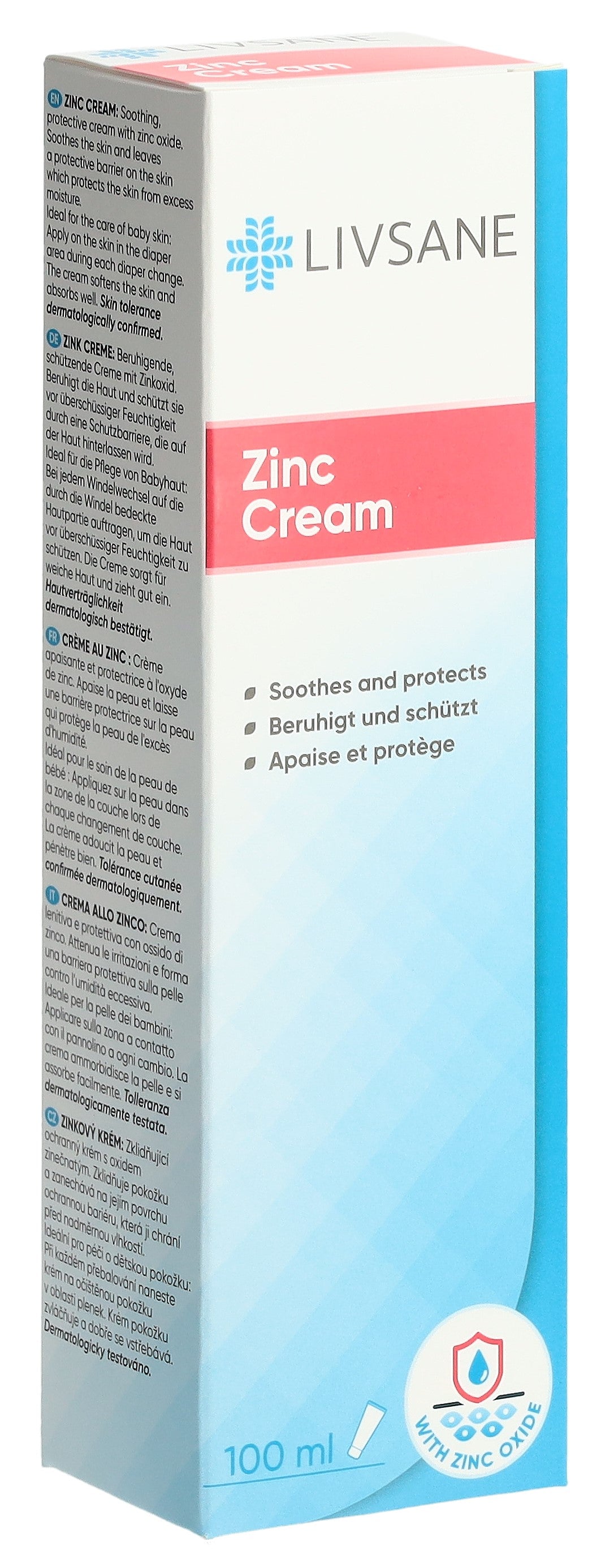 LIVSANE Crème Oxyde de Zinc 100 ml Apaisante | Soin Peau Irritée