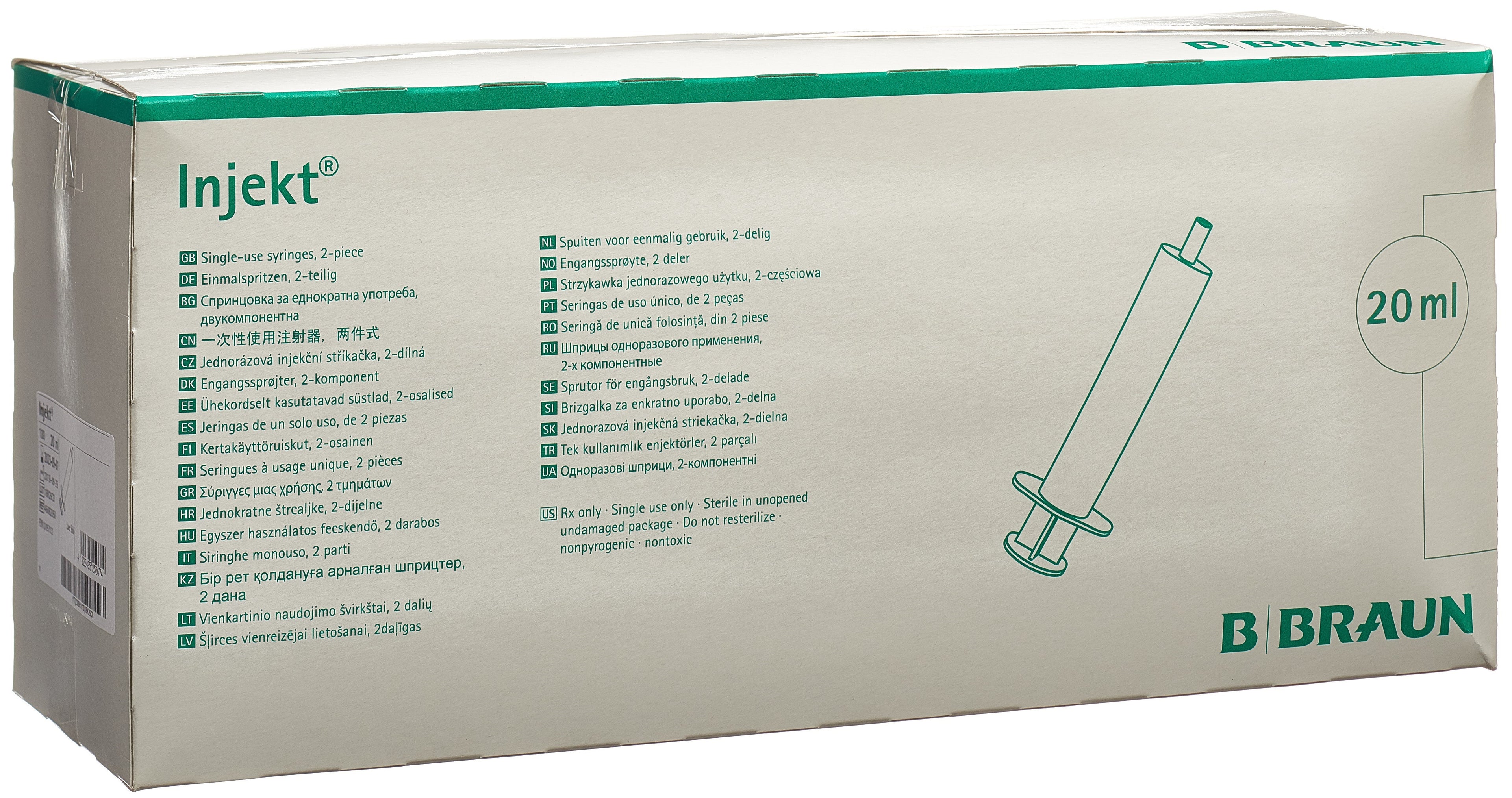 B. Braun Seringue 20ml Luer Lock 2 Pièces | Lot de 100