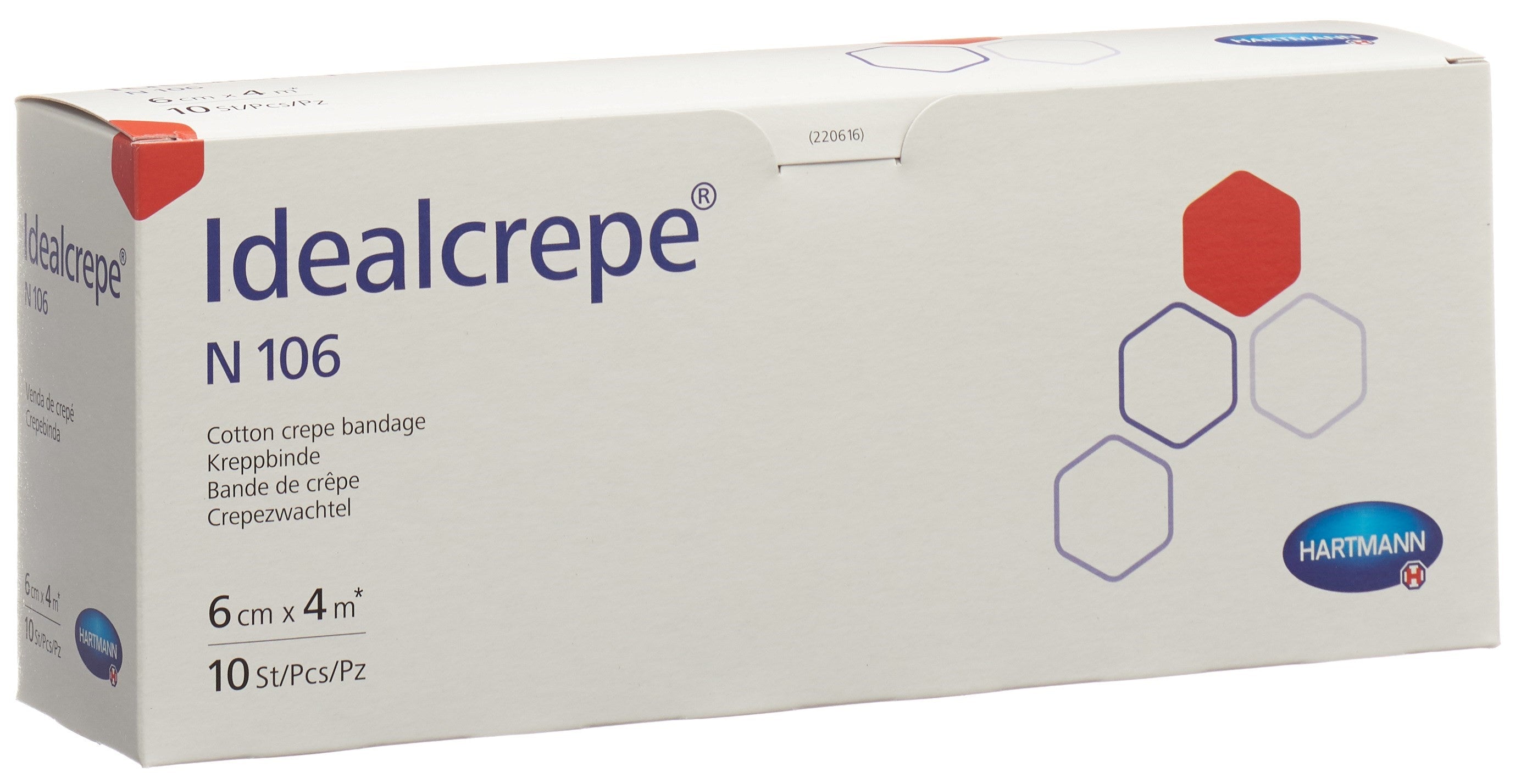 IVF Idealcrepe Bande de Crêpe Élastique 4m x 6cm | Lot de 10