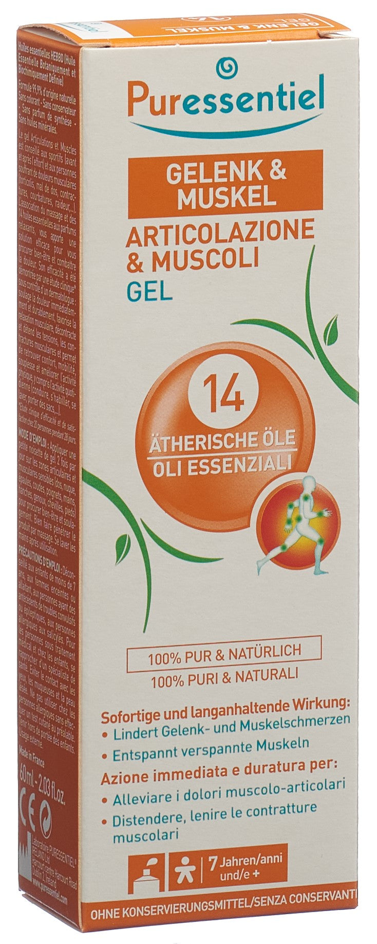 Puressentiel Gel Articulations & Muscles Soulagement Rapide | 60 ml