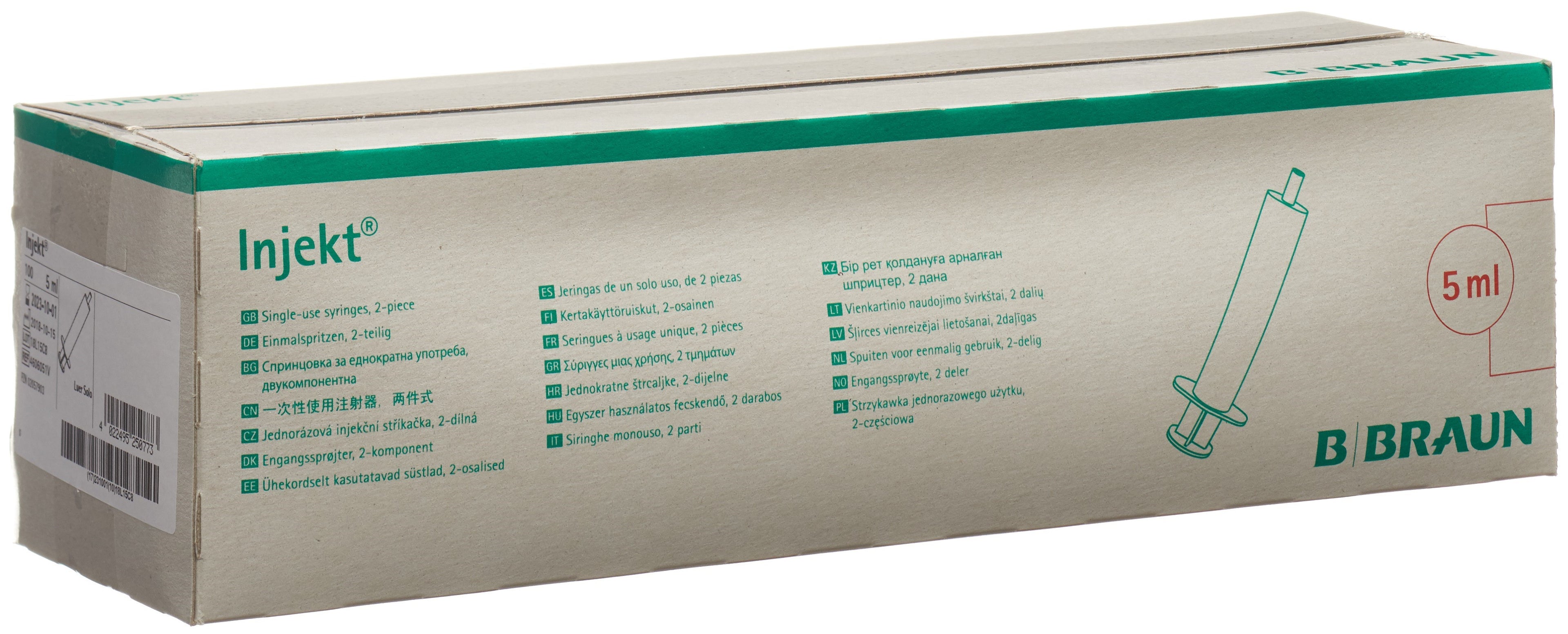 B. Braun Seringue Luer 5 ml Usage Unique 2 Pièces - Boîte de 100