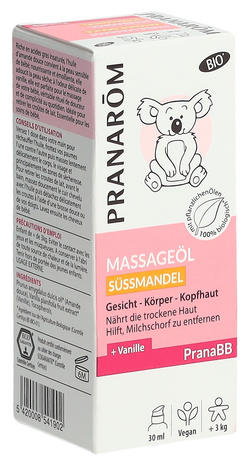 PRANAROM PranaBB Huile Massage Bébé Douceur Bio 30 ml