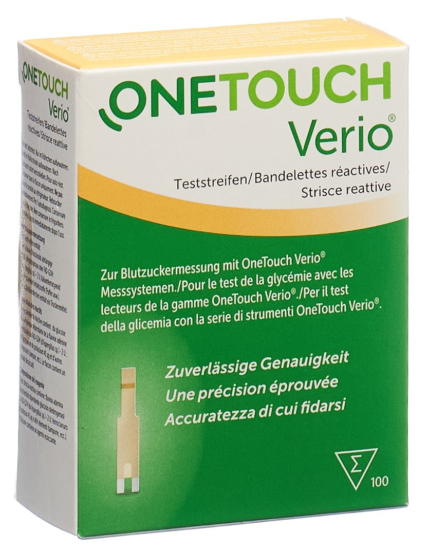 OneTouch Verio Bandelettes Glycémie 100 Tests | 2 x 50 Pièces
