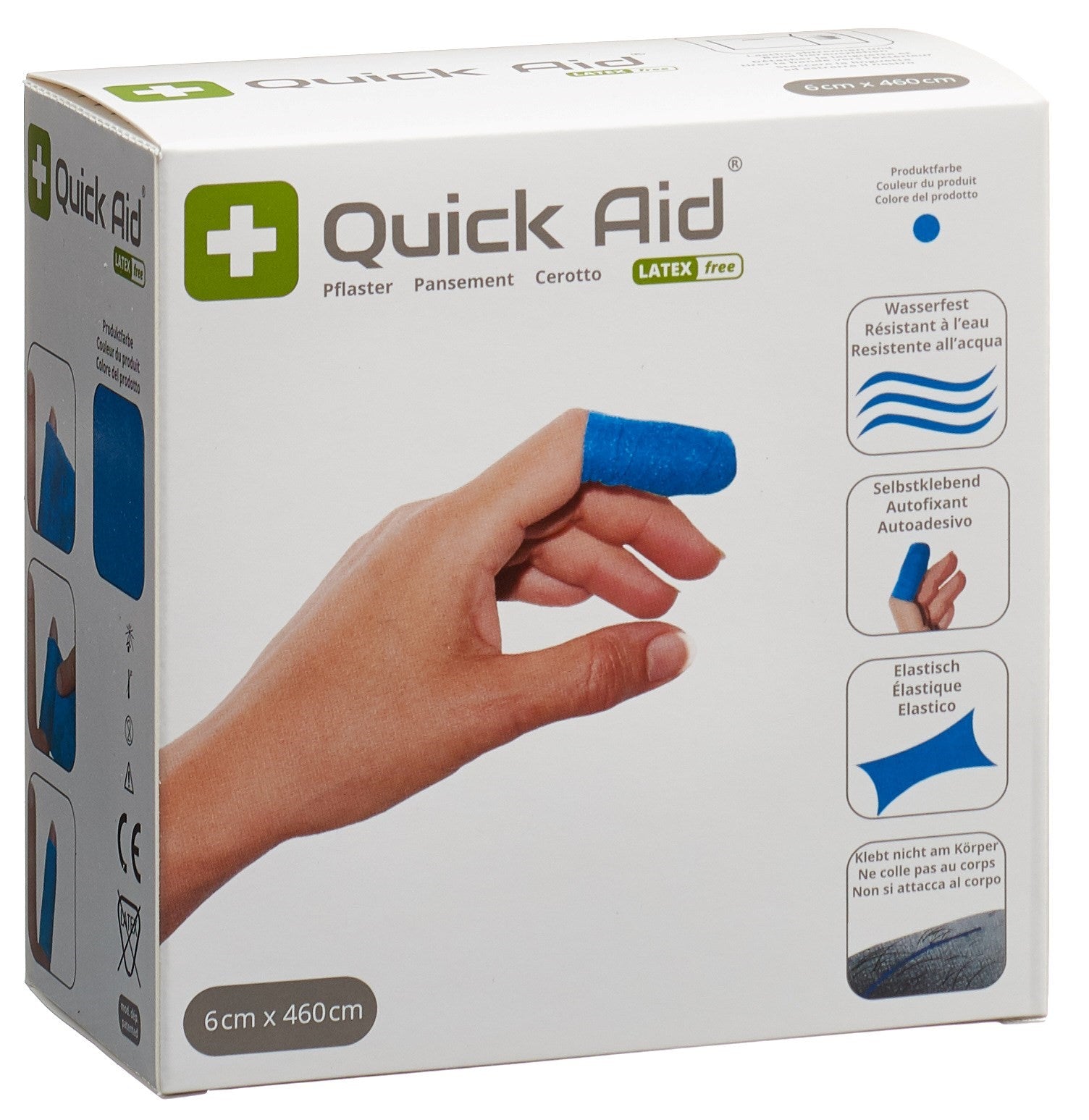 QUICK AID Pansement Compressif 6 x 460 cm sans latex bleu | Soin & Maintien