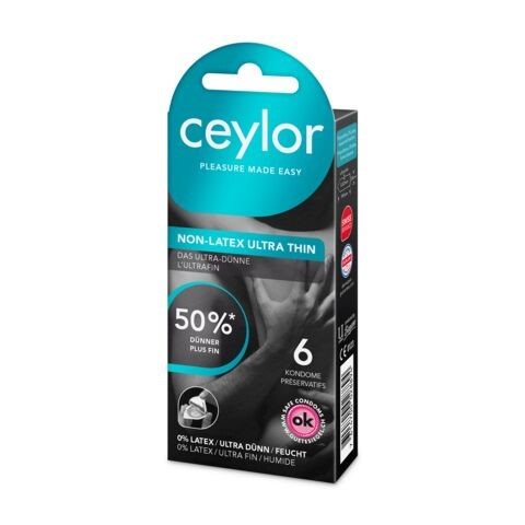 CEYLOR Préservatifs Ultra Fins Sans Latex 6 Pièces | Protection Discrète