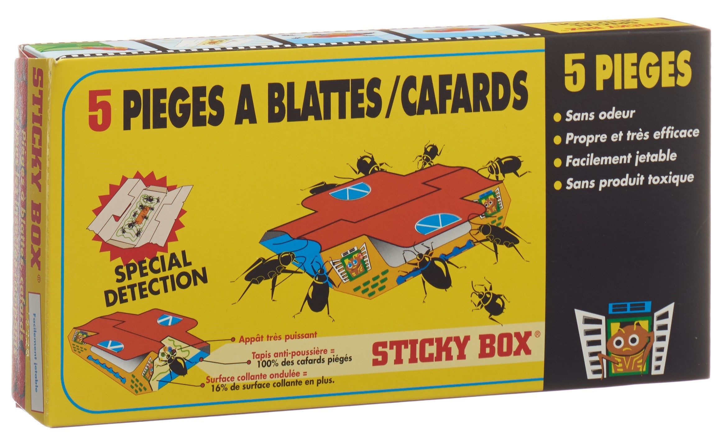 STICKY BOX Pièges Cafards Professionnels Efficaces | Lot de 5