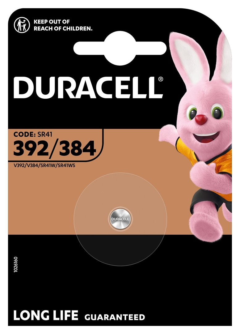 Duracell Piles Bouton 392/384/SR41/AG3 1.55V Longue Durée | Lot 1