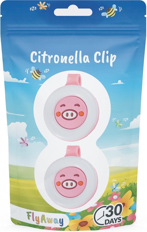 FLYAWAY Clip Citronnelle Anti-Moustiques Double Pack 2 Pièces