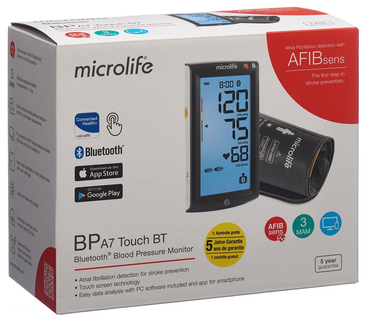 MICROLIFE Tensiomètre A7 Touch Connecté | Mesure Précise
