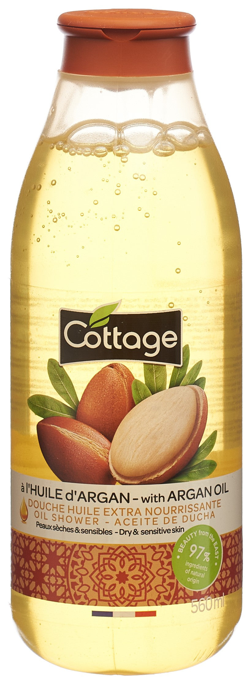 Cottage Huile de Douche Argan Nourrissante | 560 ml