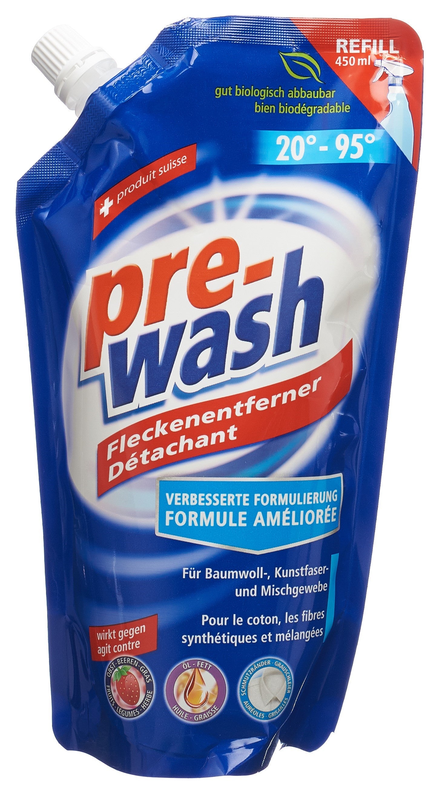 PRE-WASH Détachant Recharge 450 ml | Efficacité Maximale