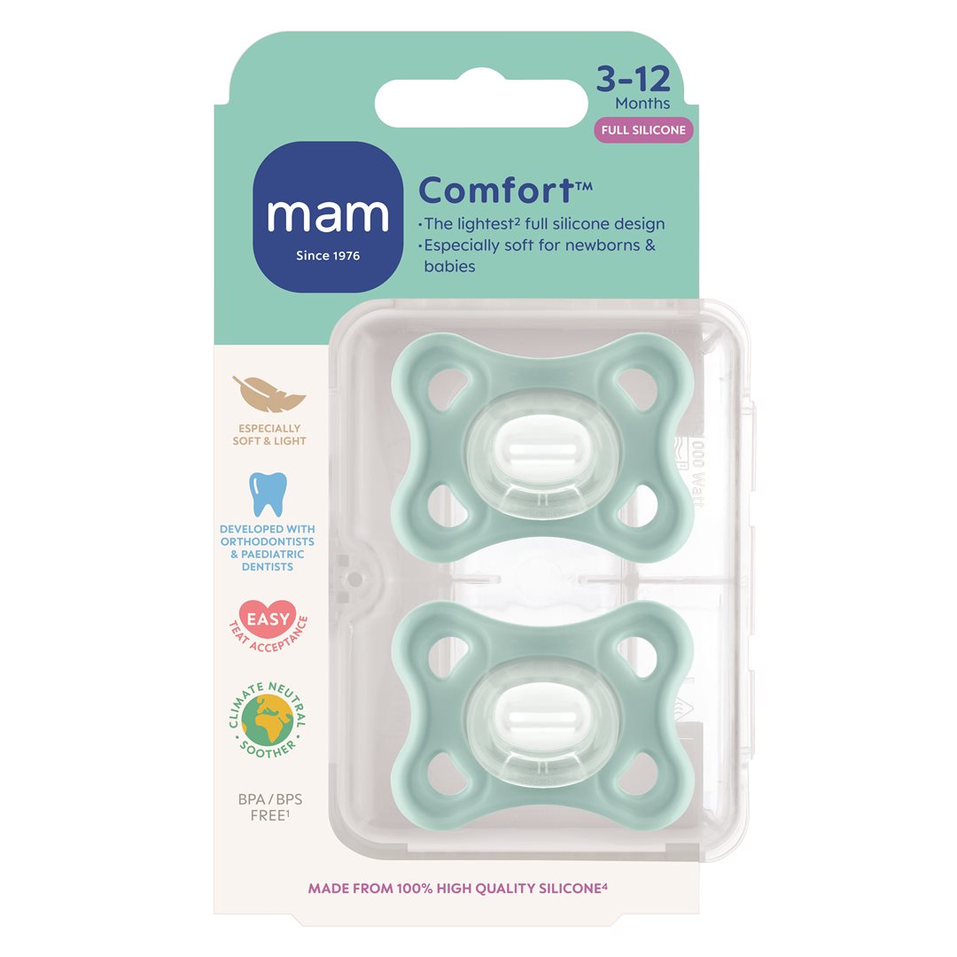 MAM Comfort Sucette Silicone 0-12 Mois Apaisante | Lot de 2