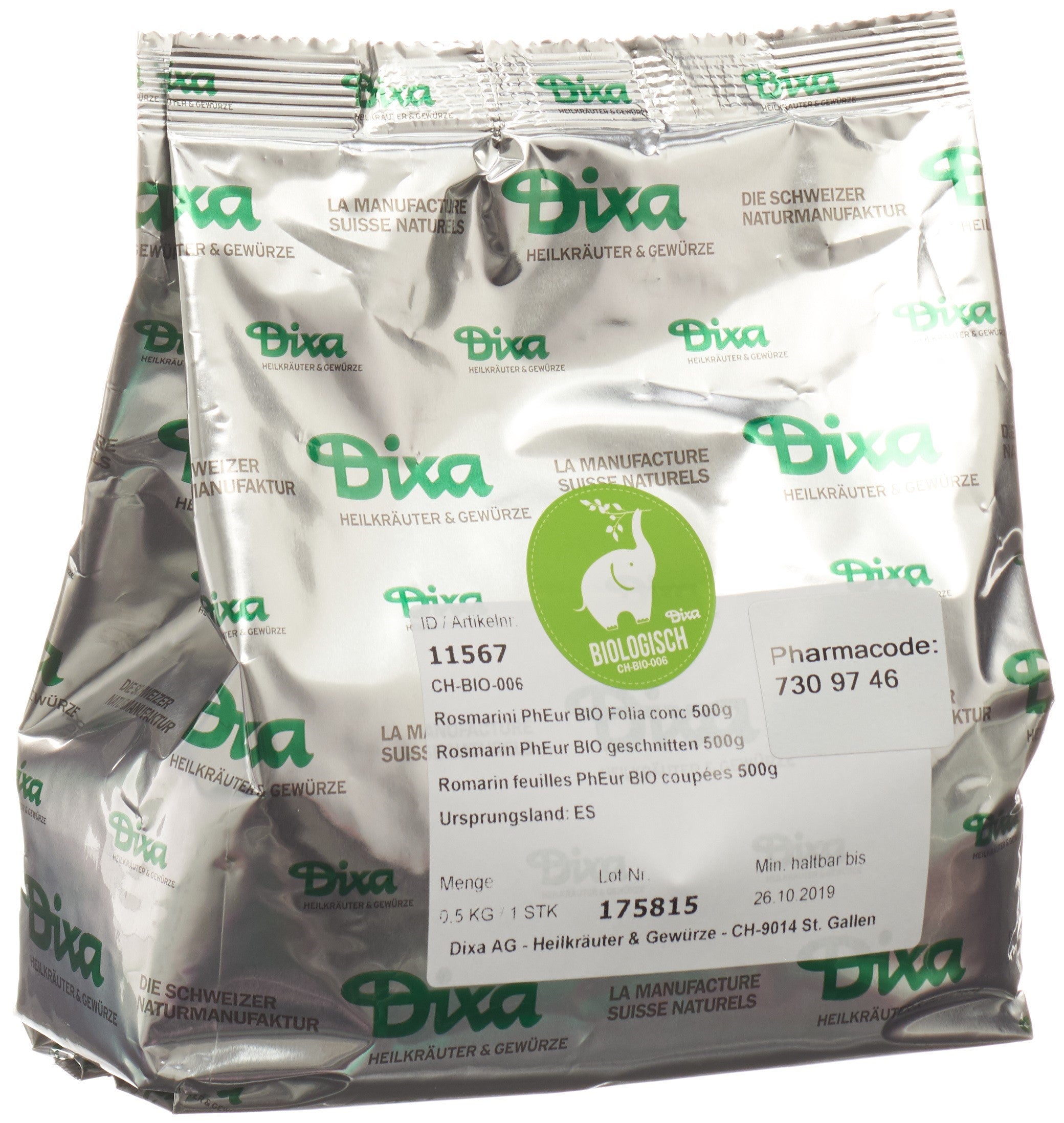 DIXA Romarin BIO feuilles coupées 500 g | Infusion & Bien-être