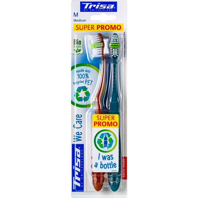 TRISA We Care Brosse à Dents Medium Duo | Soin Buccal Efficace