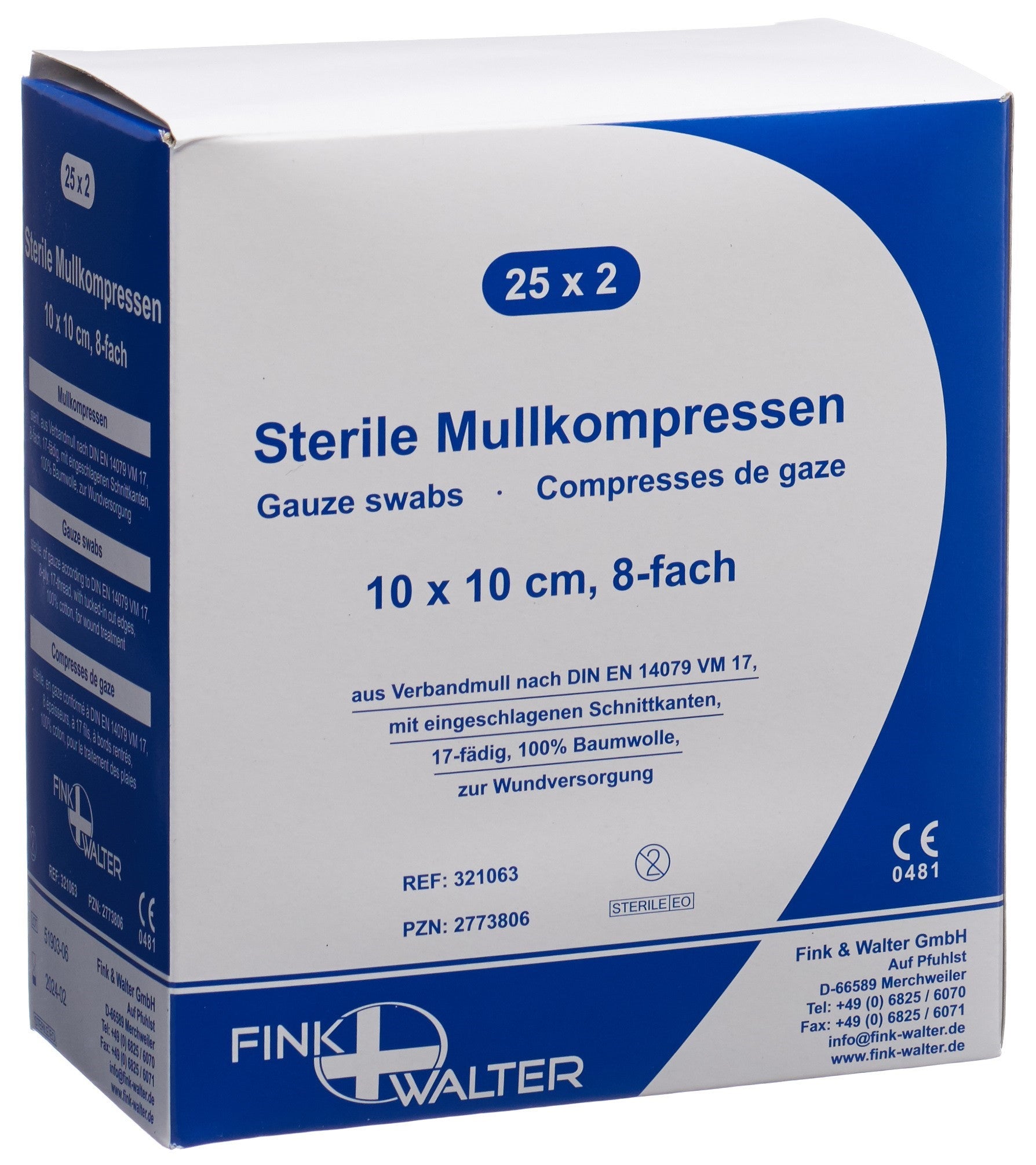 FIWA Compresses Gaze Stériles 10x10cm - Lot de 50 | Soin Essentiel