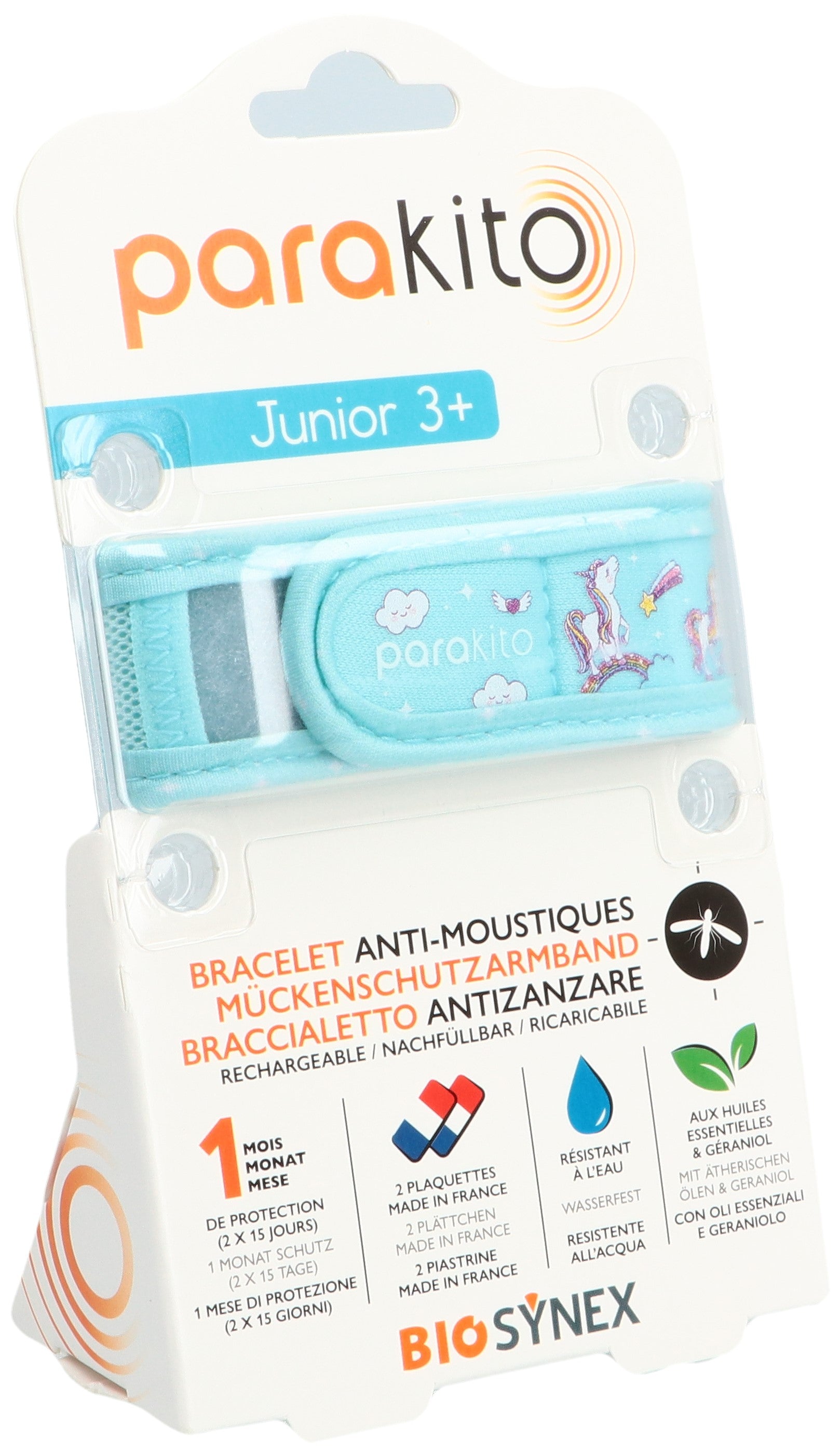 PARAKITO Bracelet Anti-Moustiques Junior Licornes Anti-piqûres | 1 Bracelet