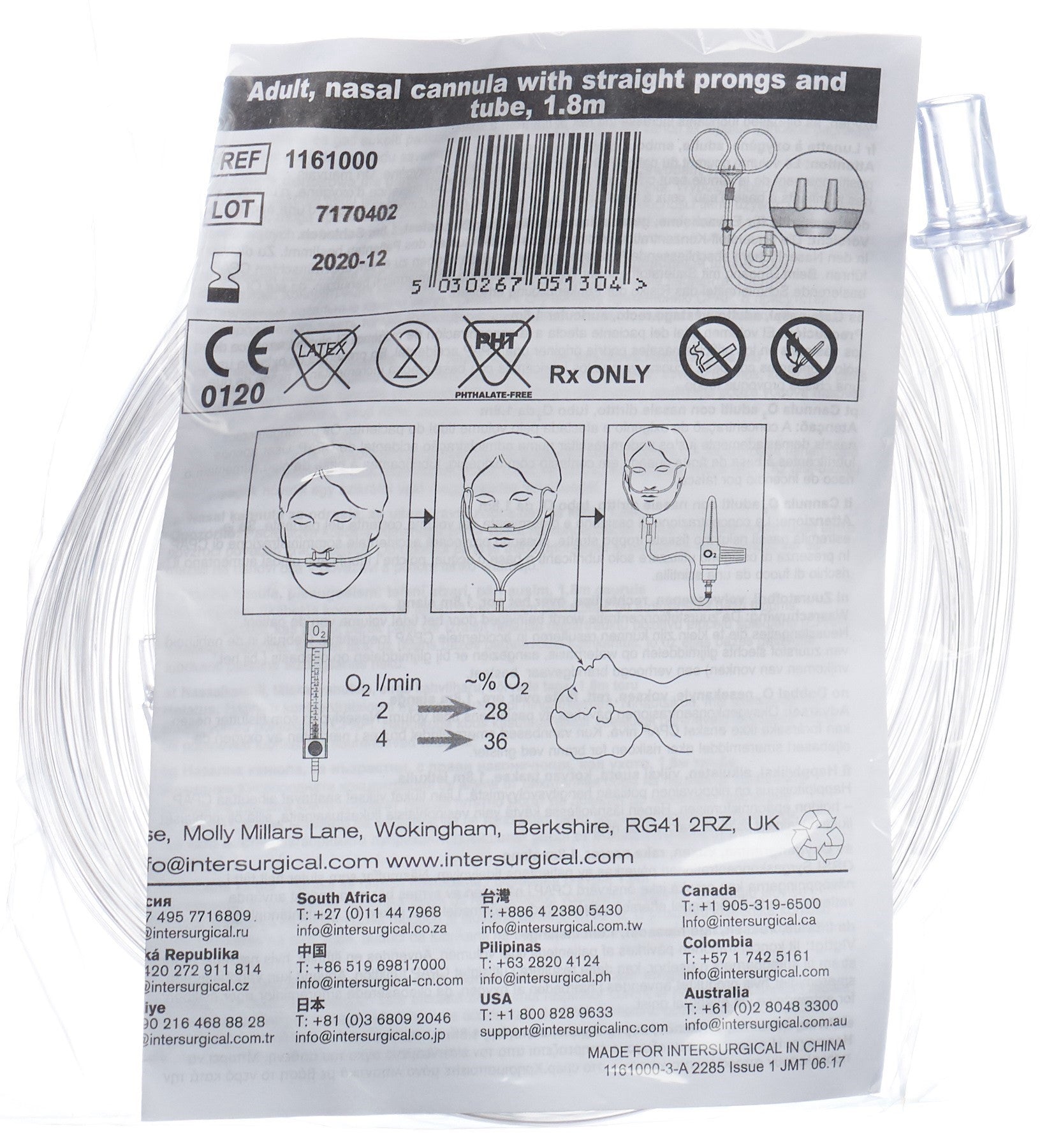 INTERSURGICAL Lunettes à Oxygène Adulte Confortables | Dispositif Médical