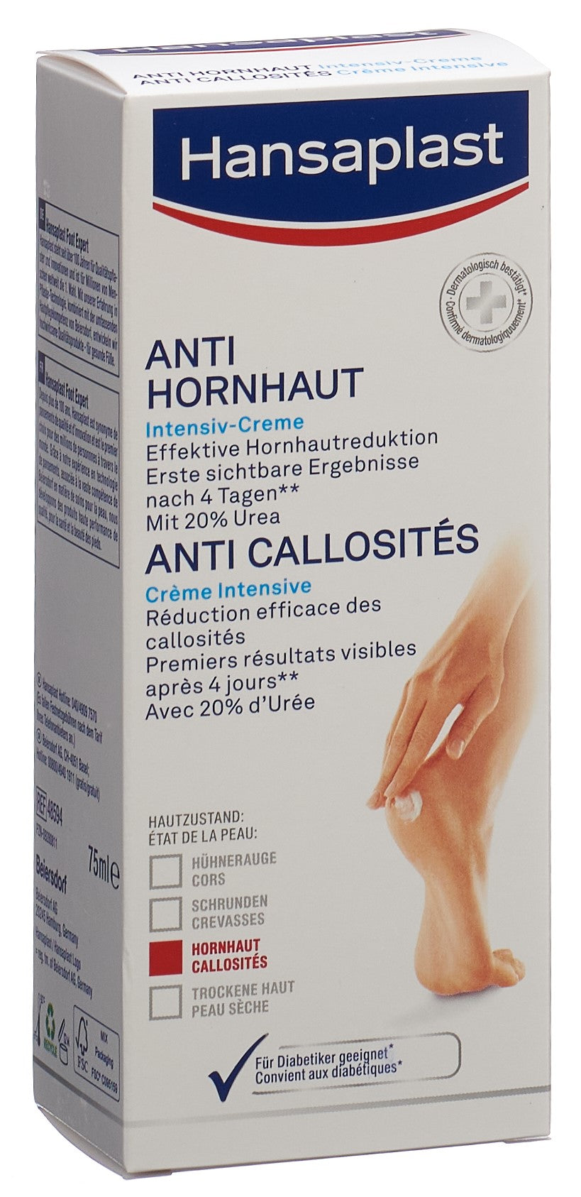 HANSAPLAST Crème Anti-Callosités 20% Urée | Soin Intensif 75 ml