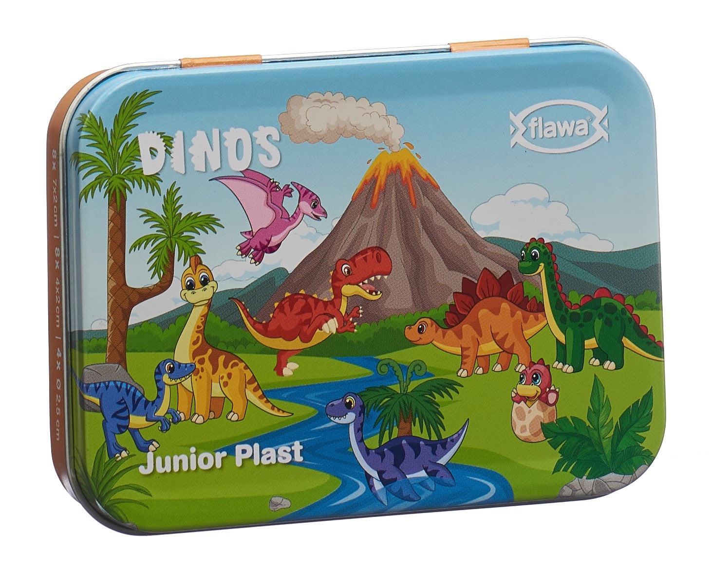 FLAWA Junior Plast Dinos Boîte Métal 20 pansements | Protection enfant